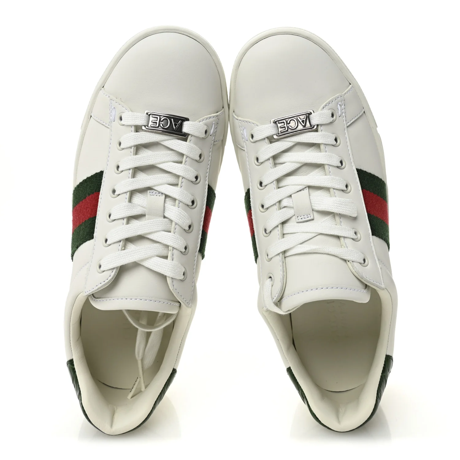 Ultralight Plume Calfskin Web Womens Ace Platform Sneakers 35.5 White - Image 5