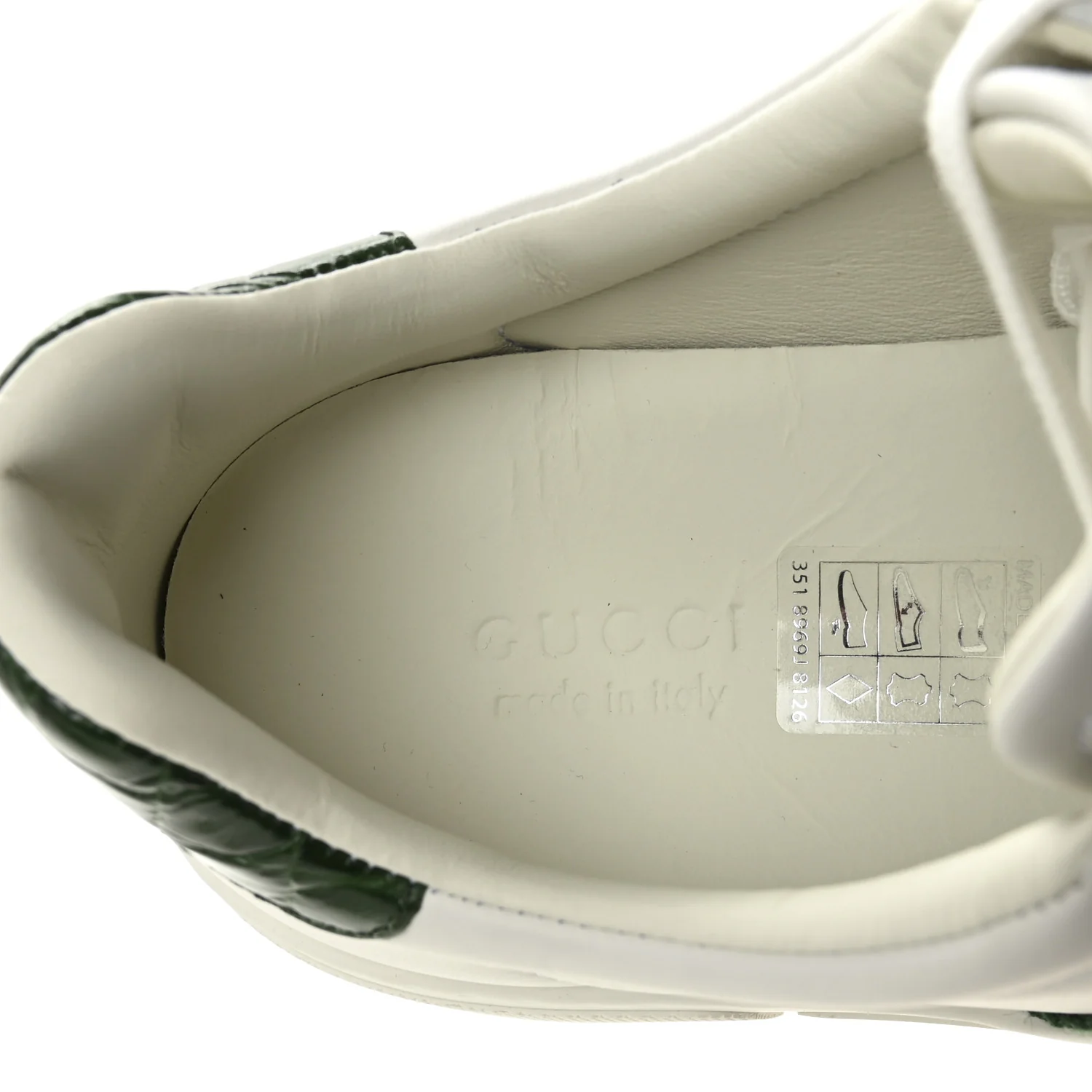 Ultralight Plume Calfskin Web Womens Ace Platform Sneakers 35.5 White - Image 8