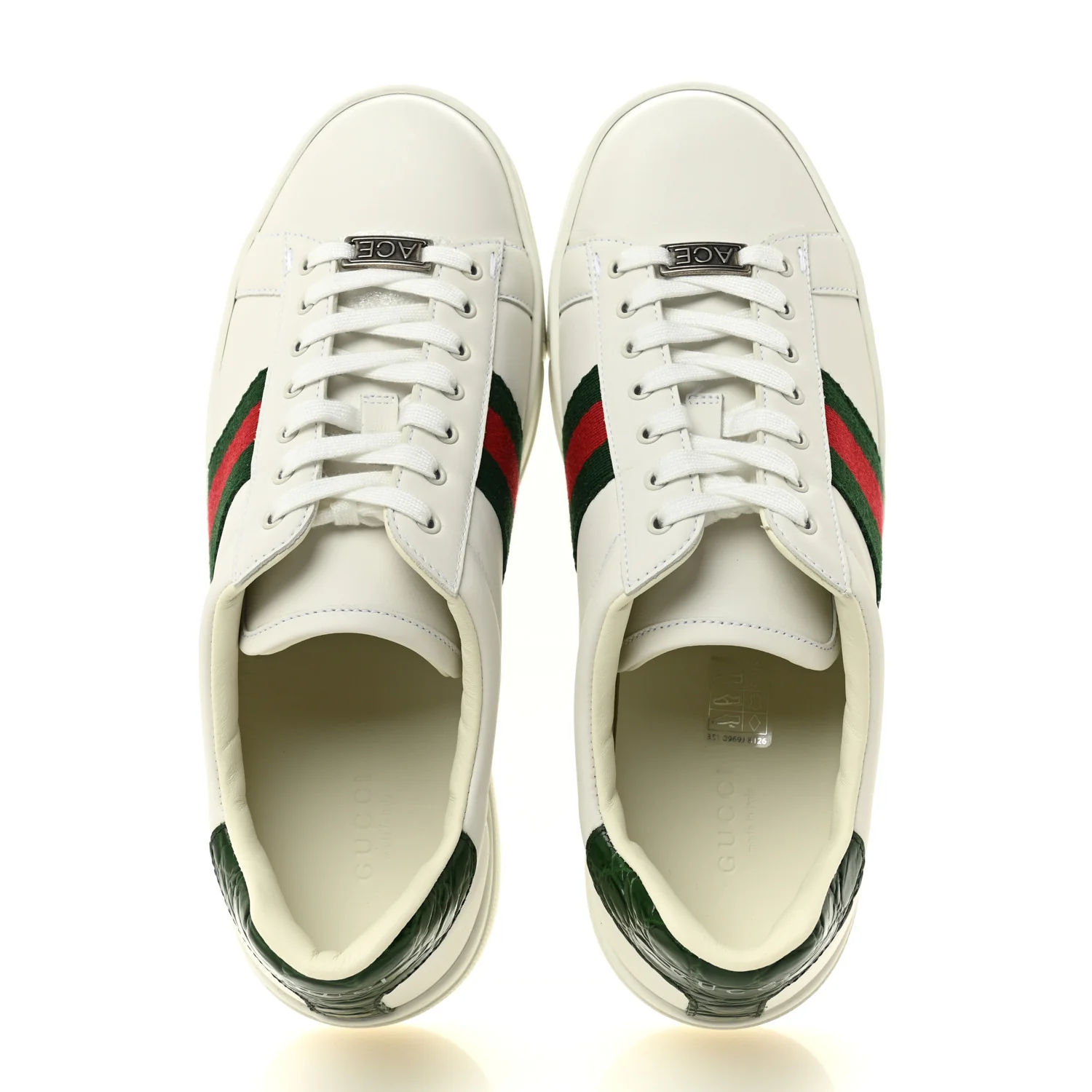 Ultralight Plume Calfskin Web Womens Ace Platform Sneakers 39.5 White - Image 2