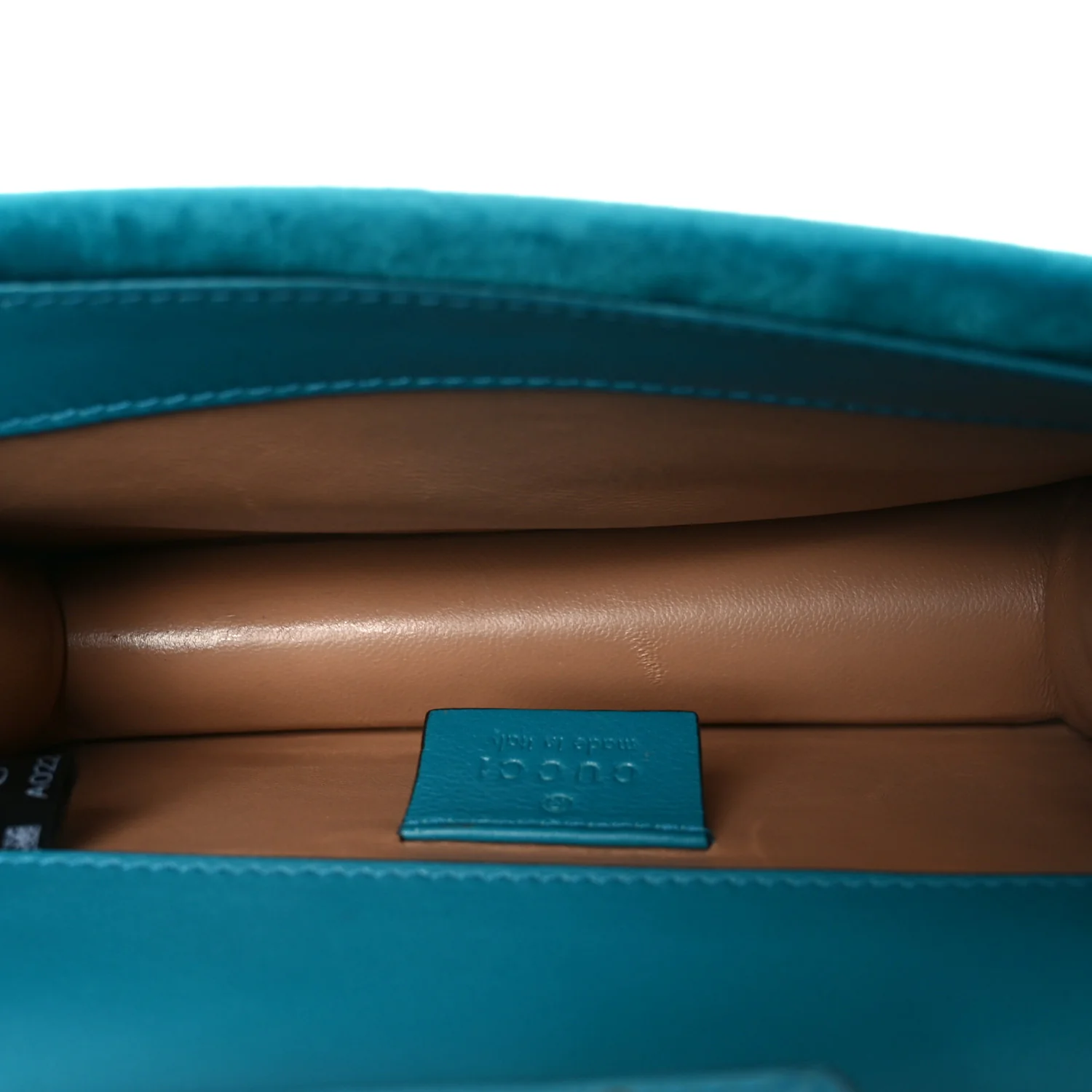 Velvet Crystal Mini Bee Broadway Shoulder Bag Pavone Cyan - Image 5