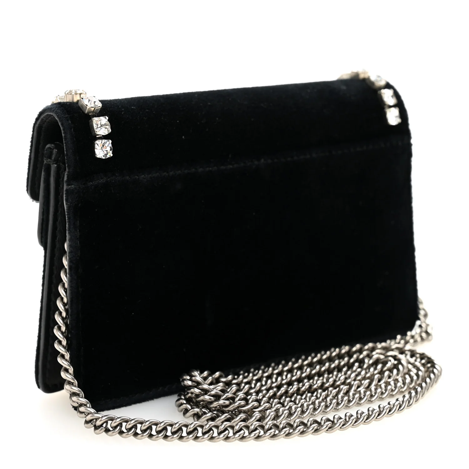 Velvet Crystal Super Mini Dionysus Shoulder Bag Black - Image 3