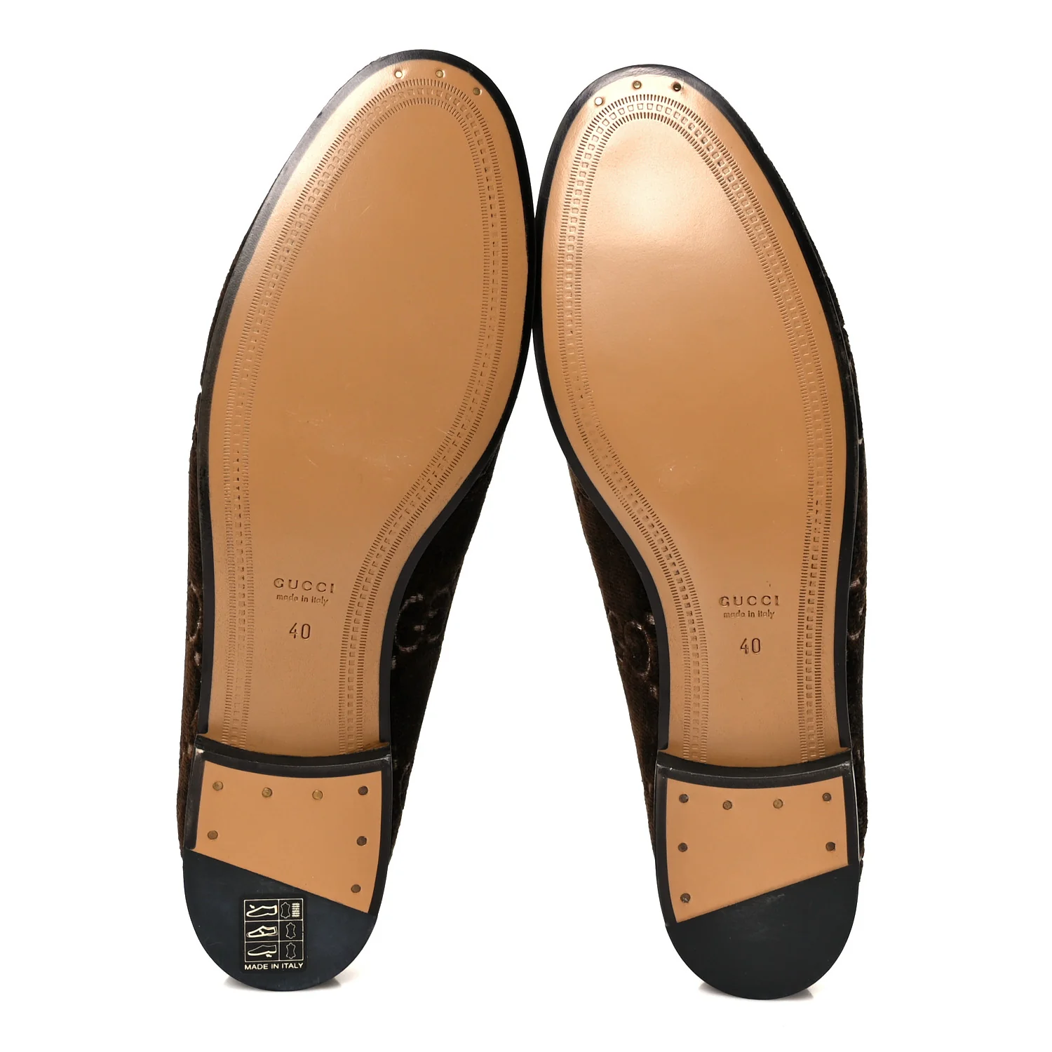 Velvet GG Monogram Horsebit Womens Jordaan Loafers 40 Brown Black - Image 6