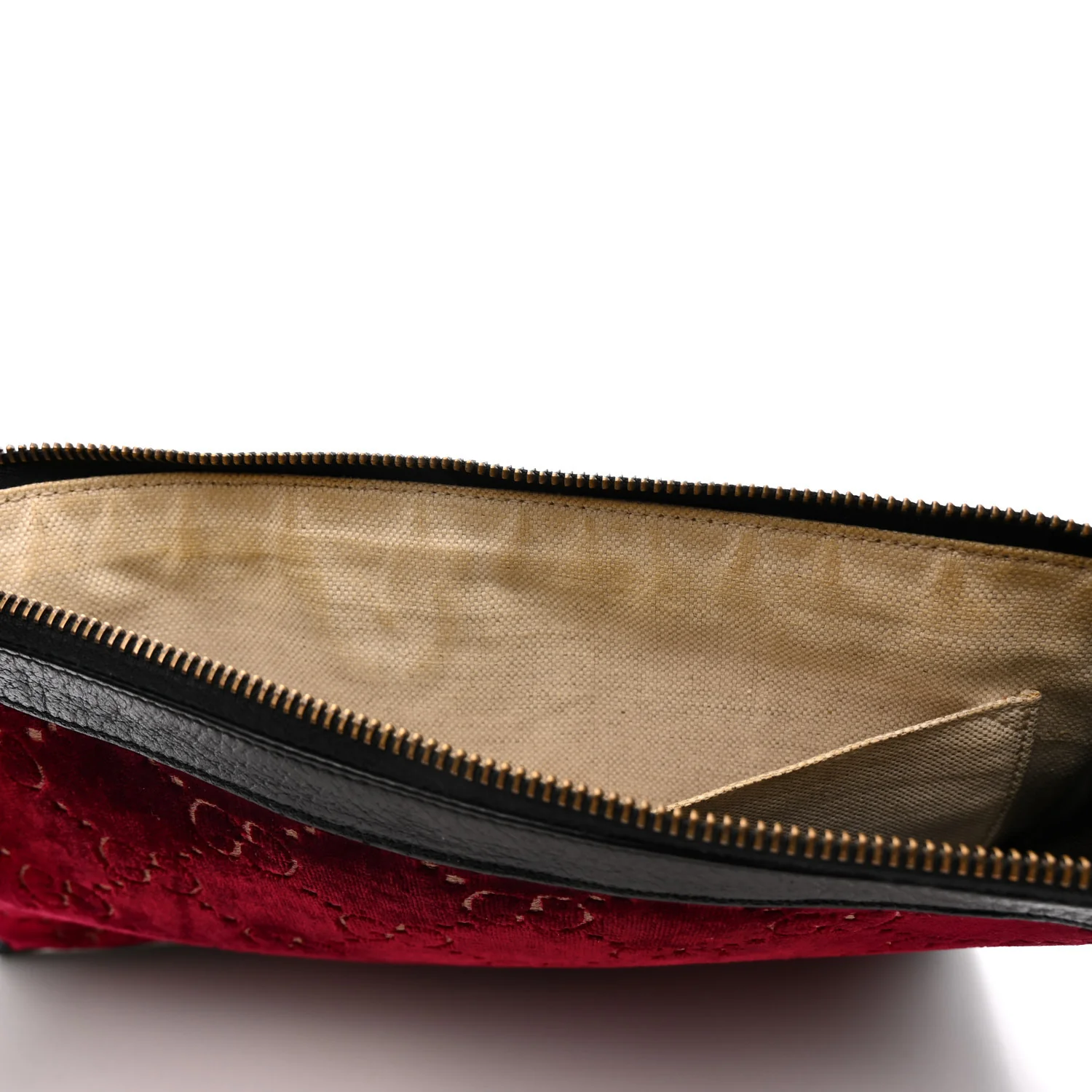Velvet GG Monogram Textured Calfskin Web Ophidia Wristlet Red Cipria Black - Image 13