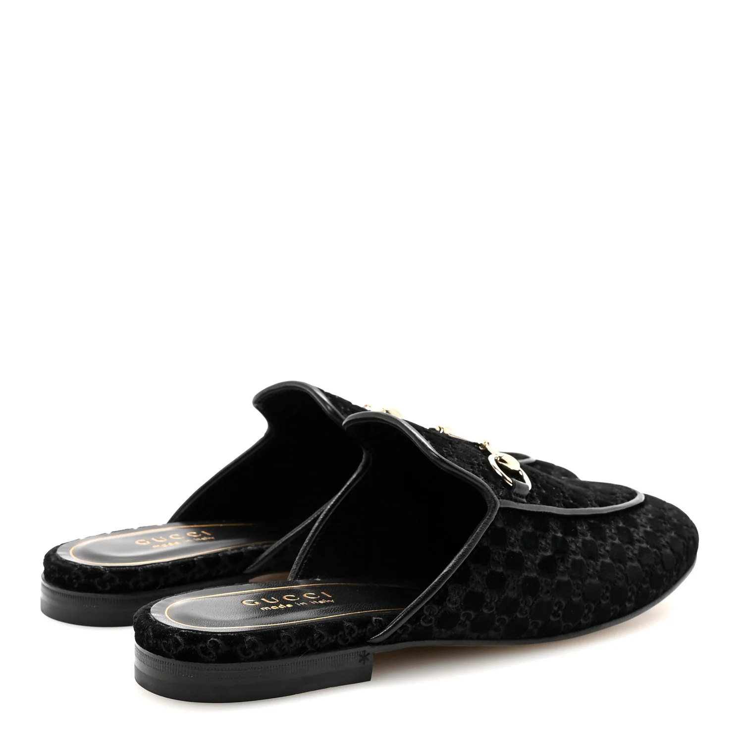Velvet GG Monogram Womens Princetown Slippers 39 Black - Image 5