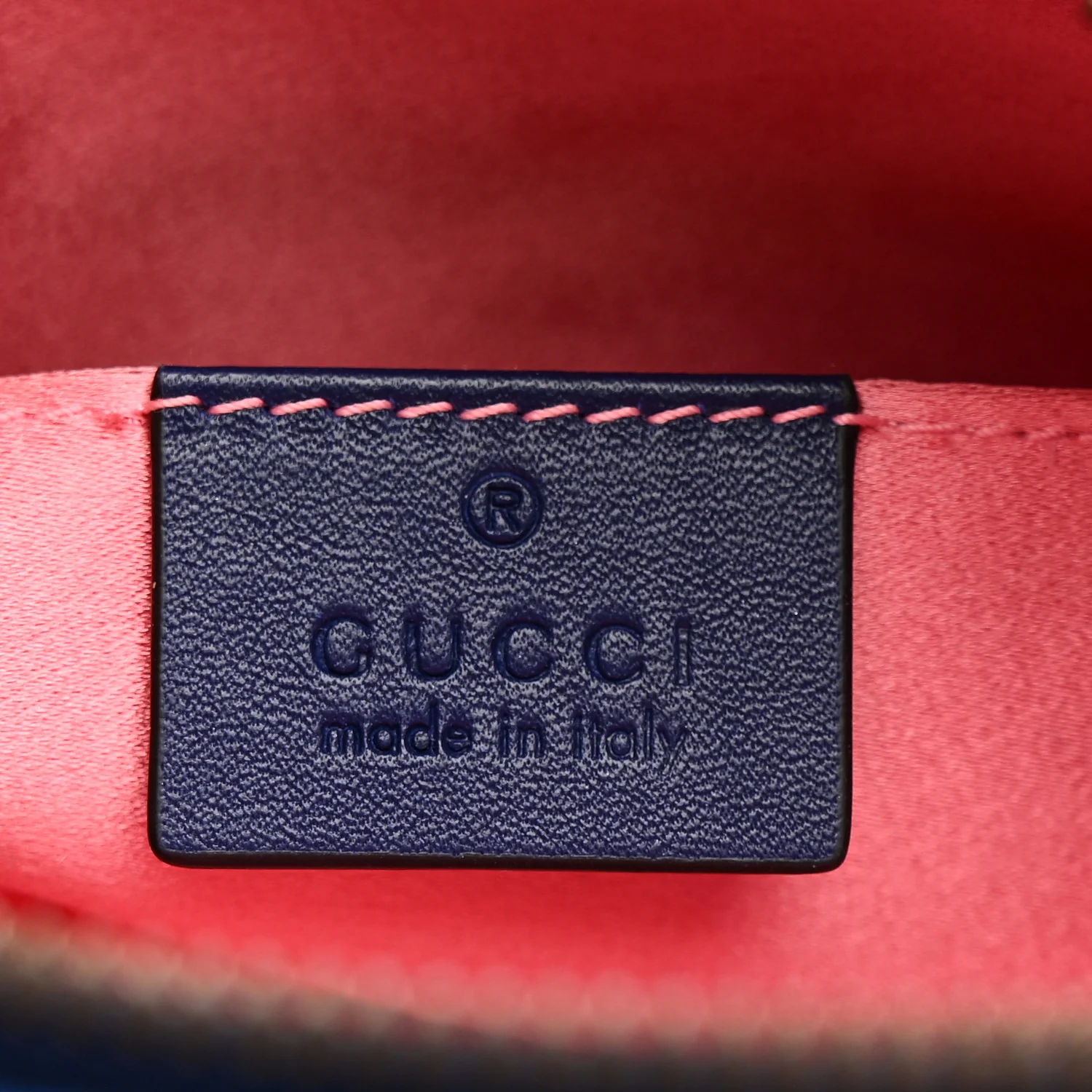 Velvet Matelasse GG Marmont Belt Bag 85 34 Cobalt Blue - Image 6