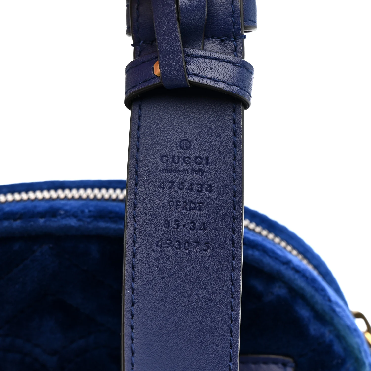Velvet Matelasse GG Marmont Belt Bag 85 34 Cobalt Blue - Image 9