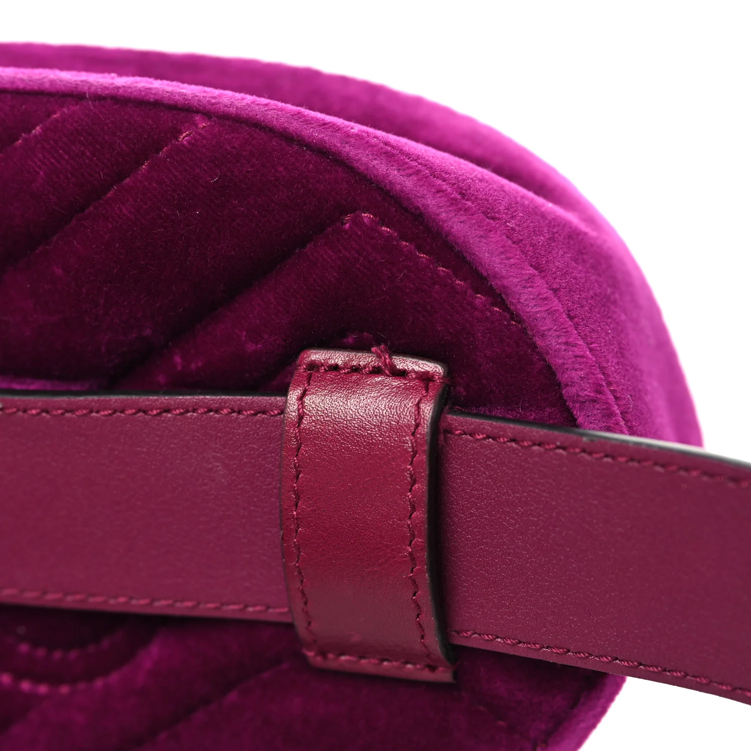 Velvet Matelasse GG Marmont Belt Bag 85 34 Fuchsia Violet Cyclamen - Image 12