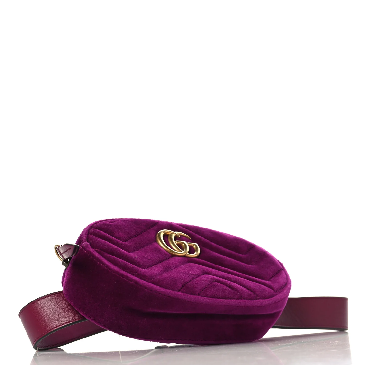 Velvet Matelasse GG Marmont Belt Bag 85 34 Fuchsia Violet Cyclamen - Image 4