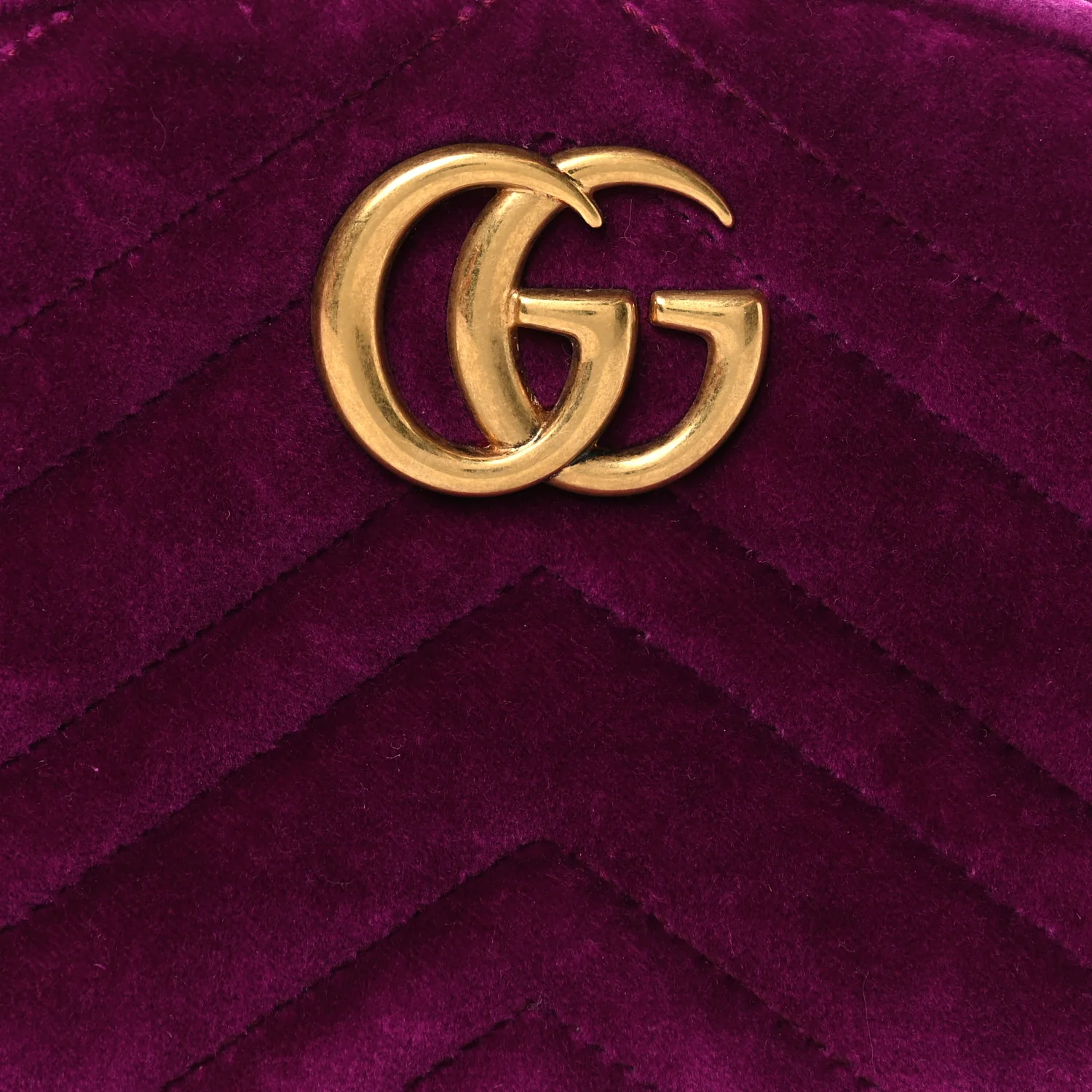 Velvet Matelasse GG Marmont Belt Bag 85 34 Fuchsia Violet Cyclamen - Image 8