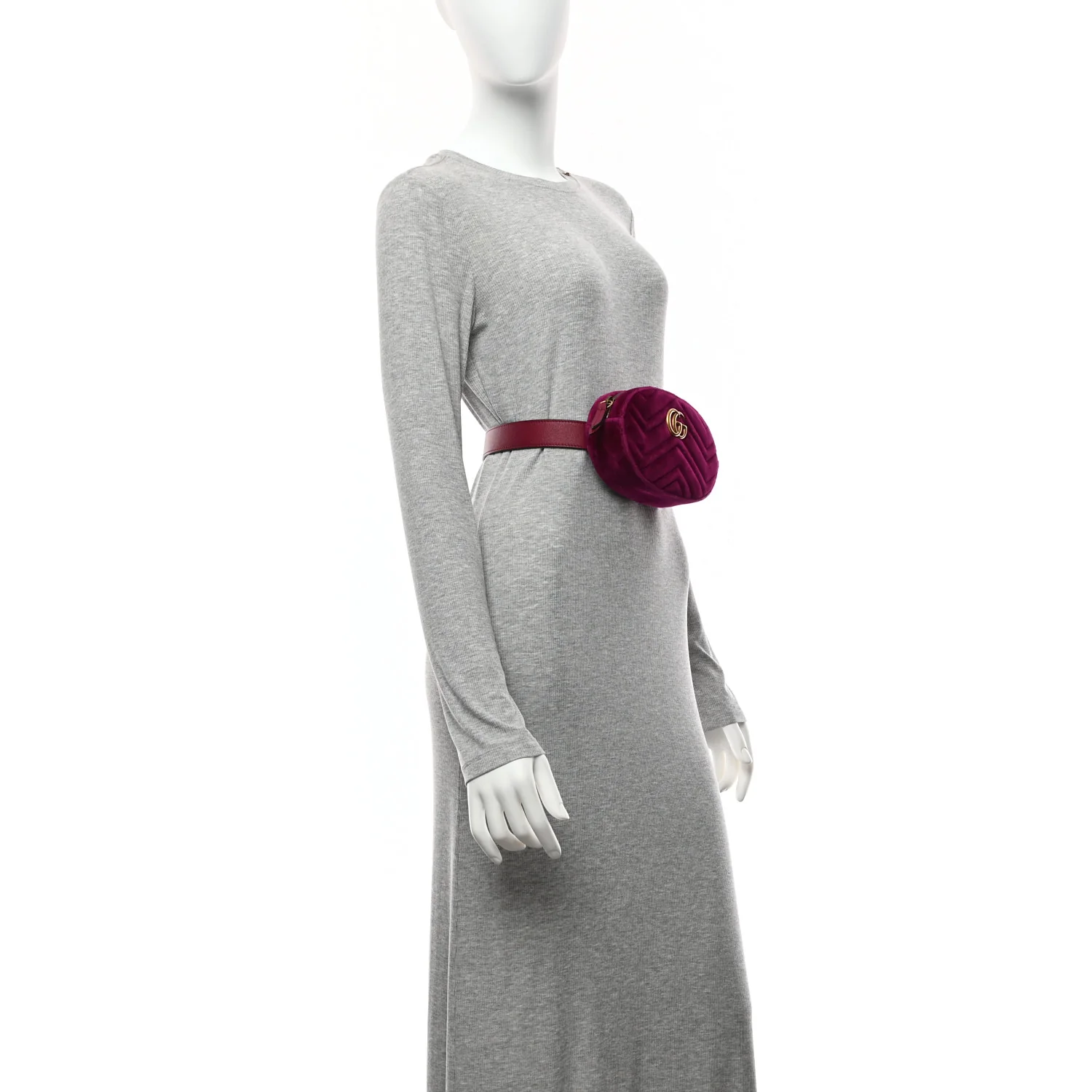 Velvet Matelasse GG Marmont Belt Bag 95 38 Fuchsia Violet Cyclamen - Image 2
