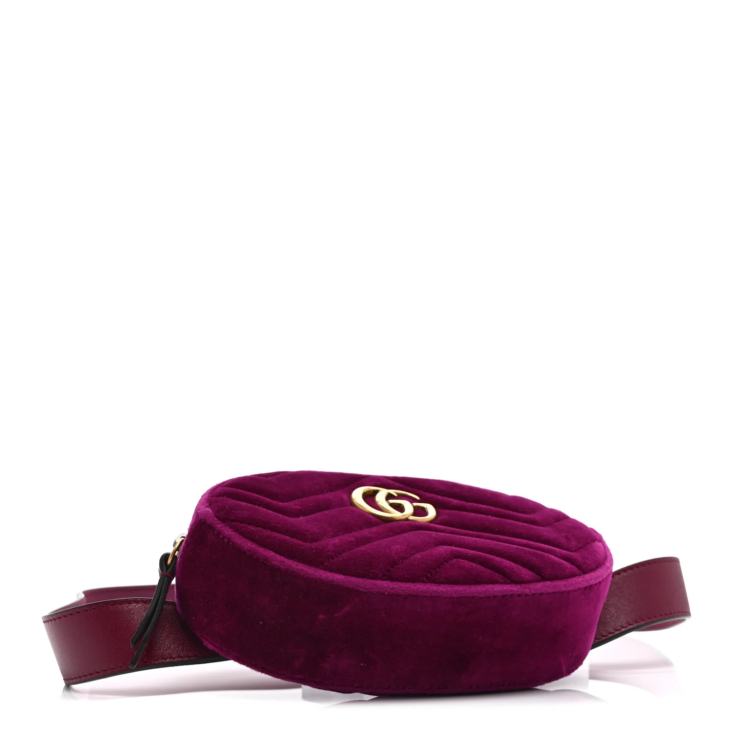 Velvet Matelasse GG Marmont Belt Bag 95 38 Fuchsia Violet Cyclamen - Image 4