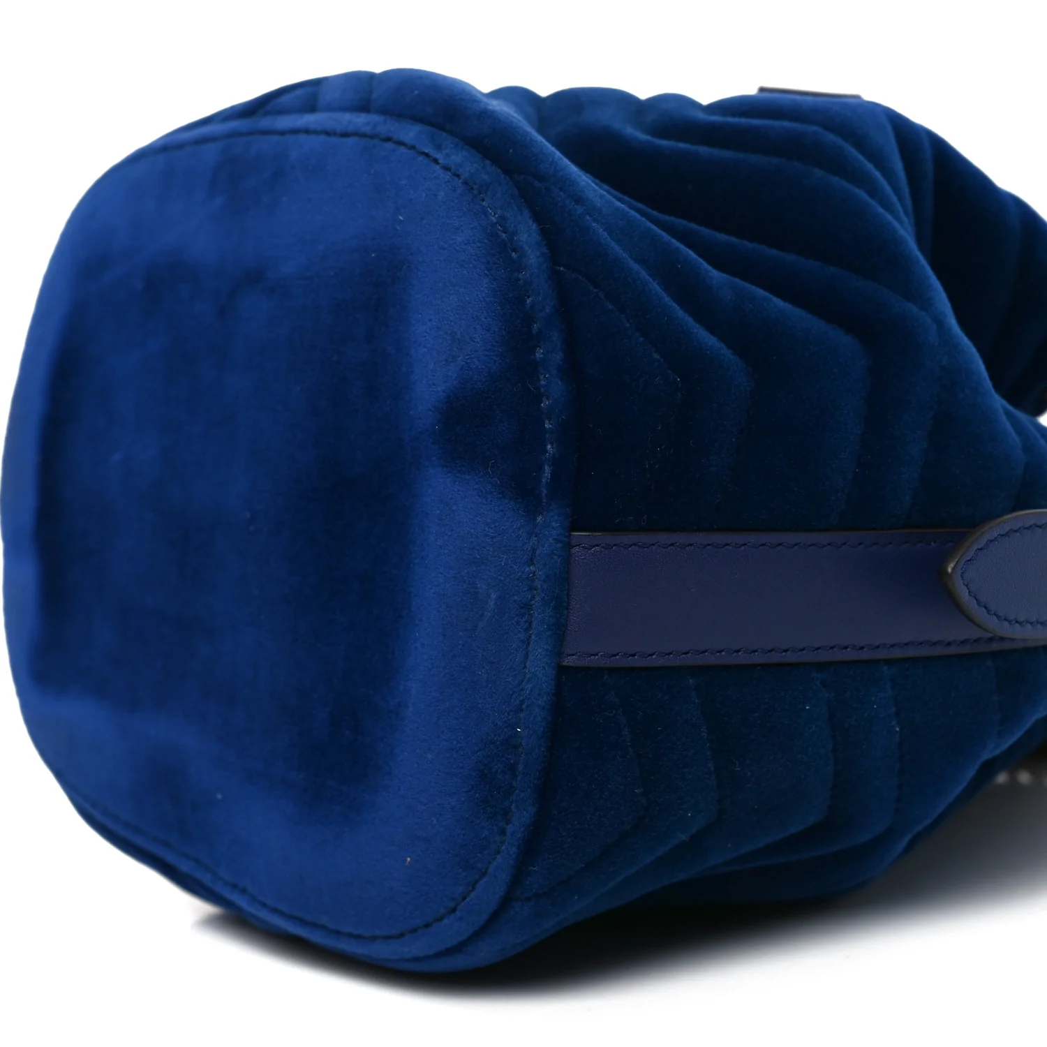 Velvet Matelasse GG Marmont Bucket Bag Cobalt Blue - Image 10