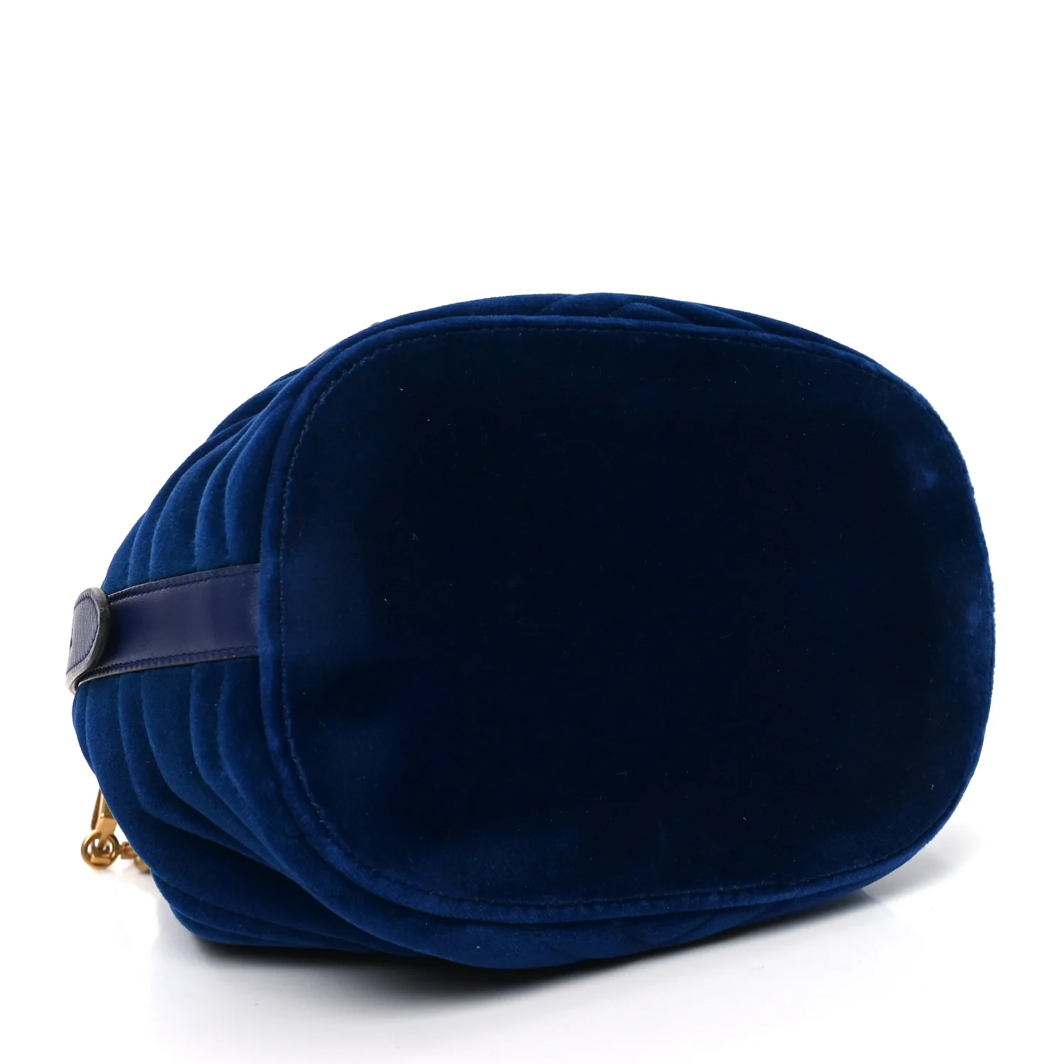 Velvet Matelasse GG Marmont Bucket Bag Cobalt Blue - Image 4