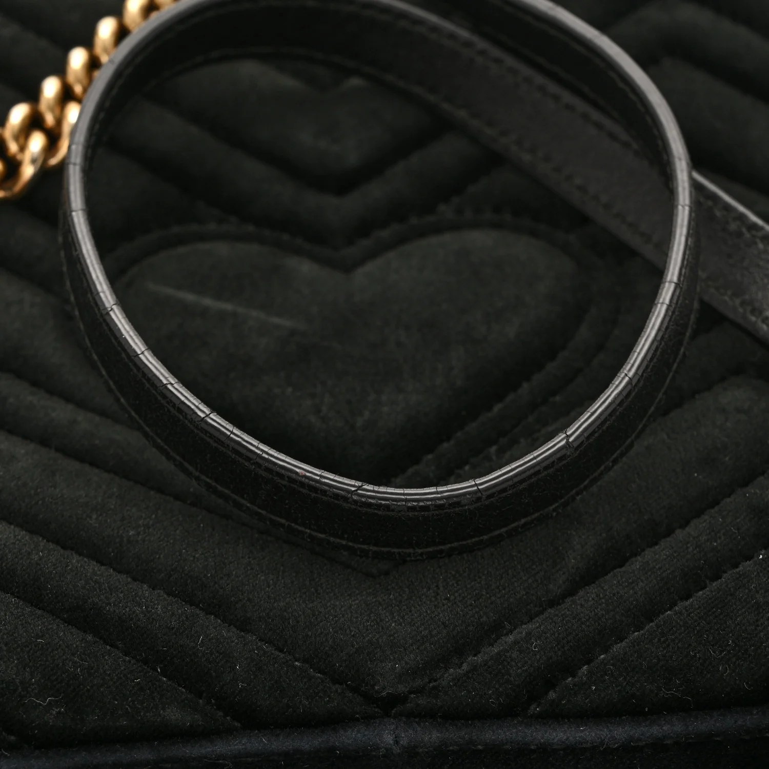 Velvet Matelasse Loved Embroidered Medium GG Marmont Shoulder Bag Black - Image 14