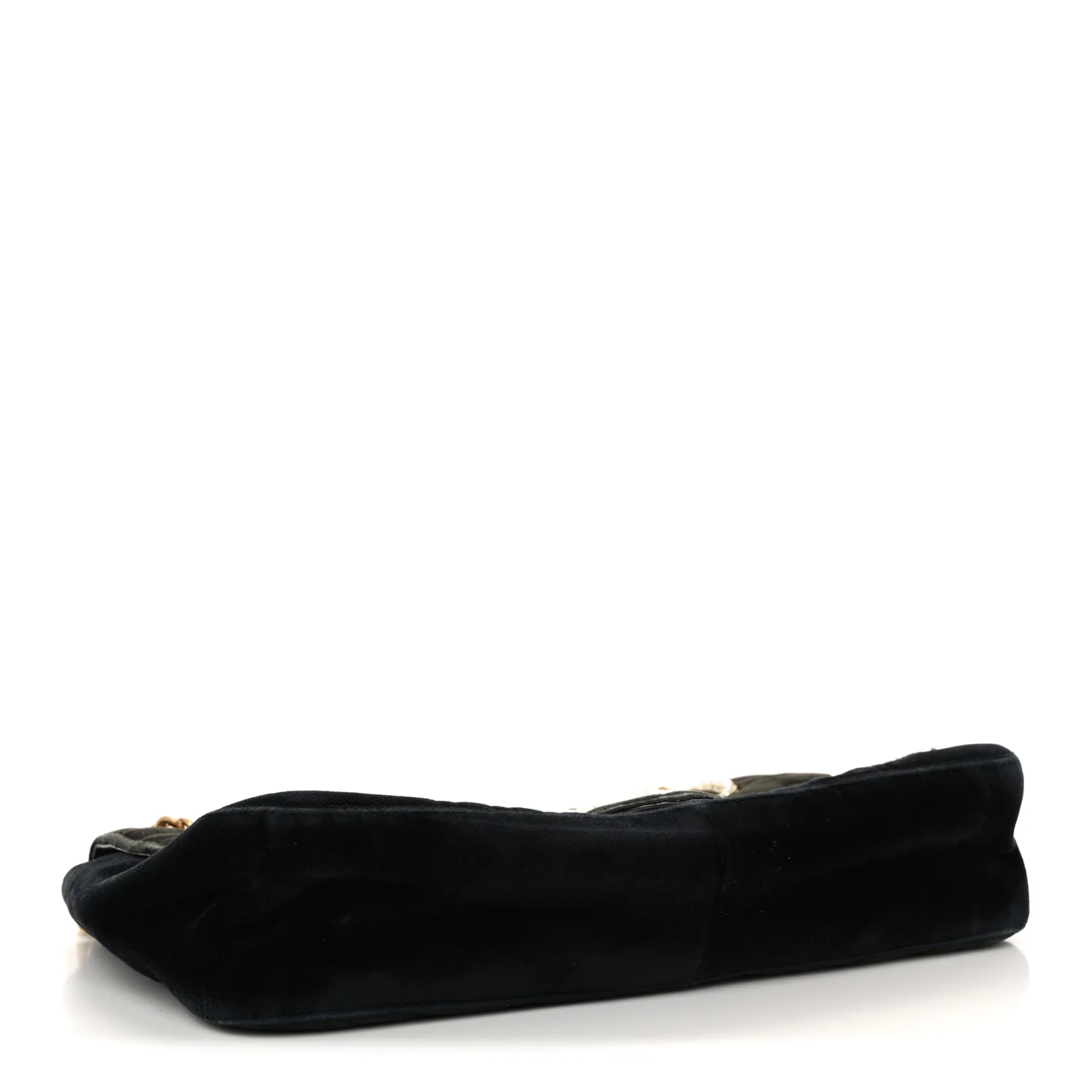 Velvet Matelasse Loved Embroidered Medium GG Marmont Shoulder Bag Black - Image 4