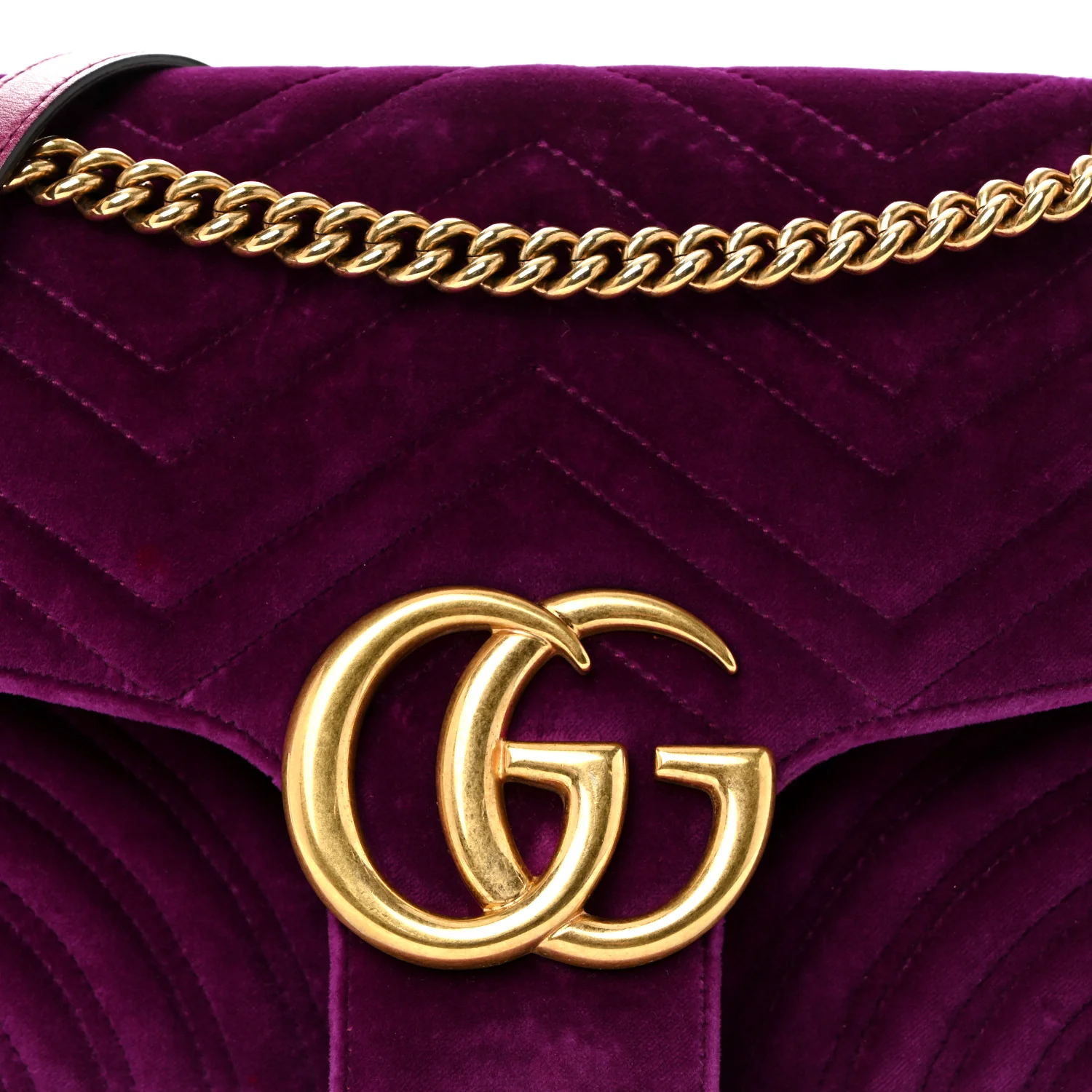 Velvet Matelasse Medium GG Marmont Shoulder Bag Fuchsia Violet Cyclamen - Image 8