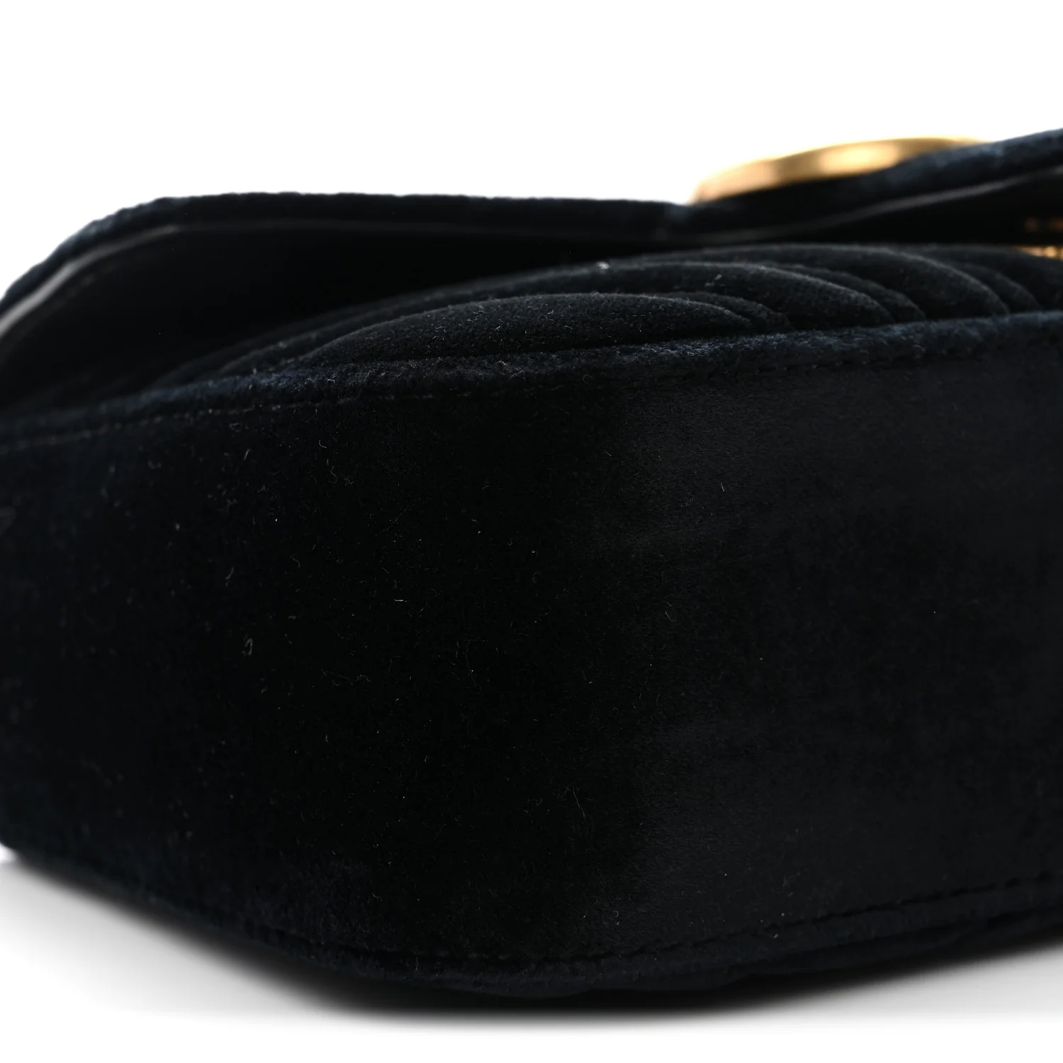 Velvet Matelasse Mini GG Marmont Shoulder Bag Black - Image 9