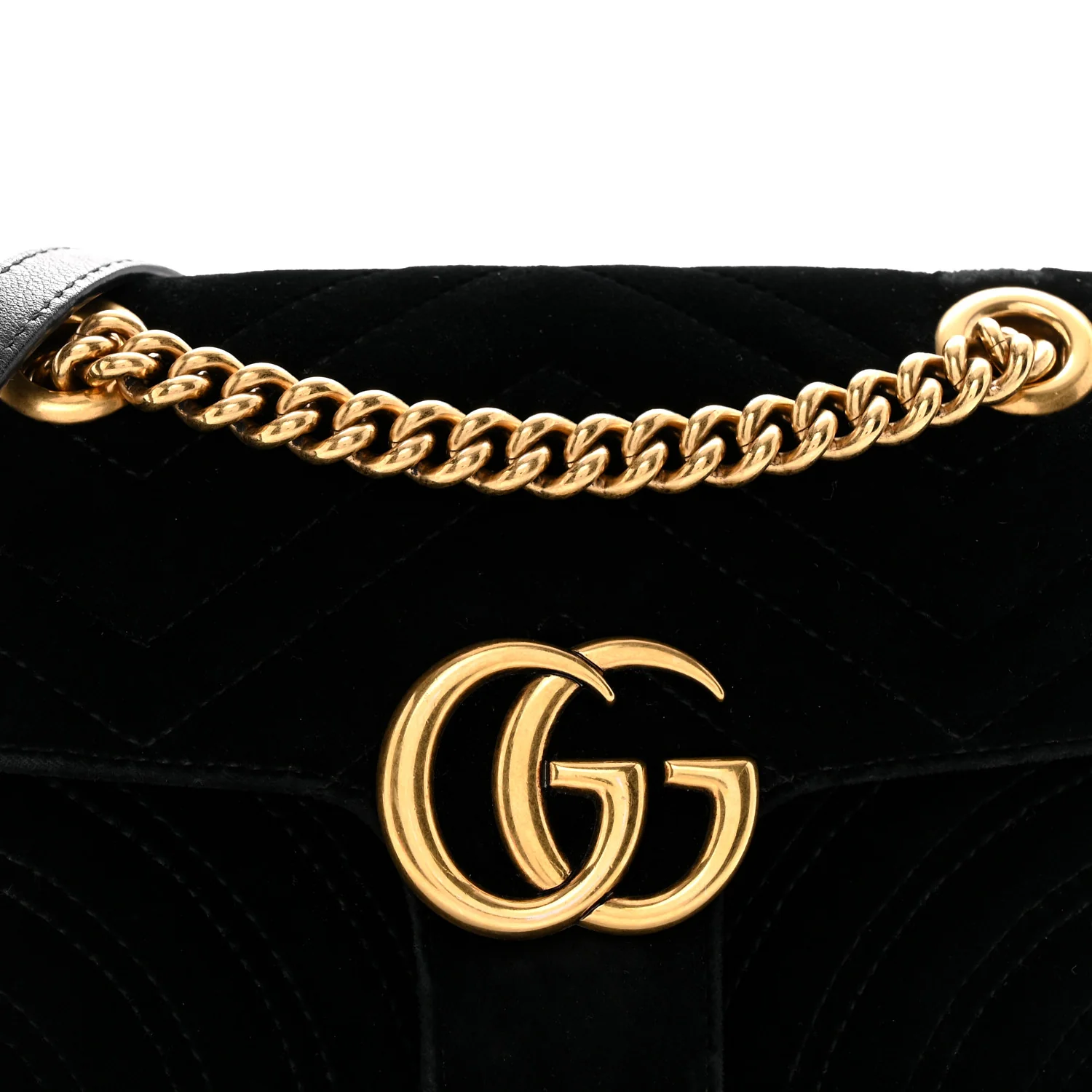 Velvet Matelasse Mini GG Marmont Shoulder Bag Black - Image 8