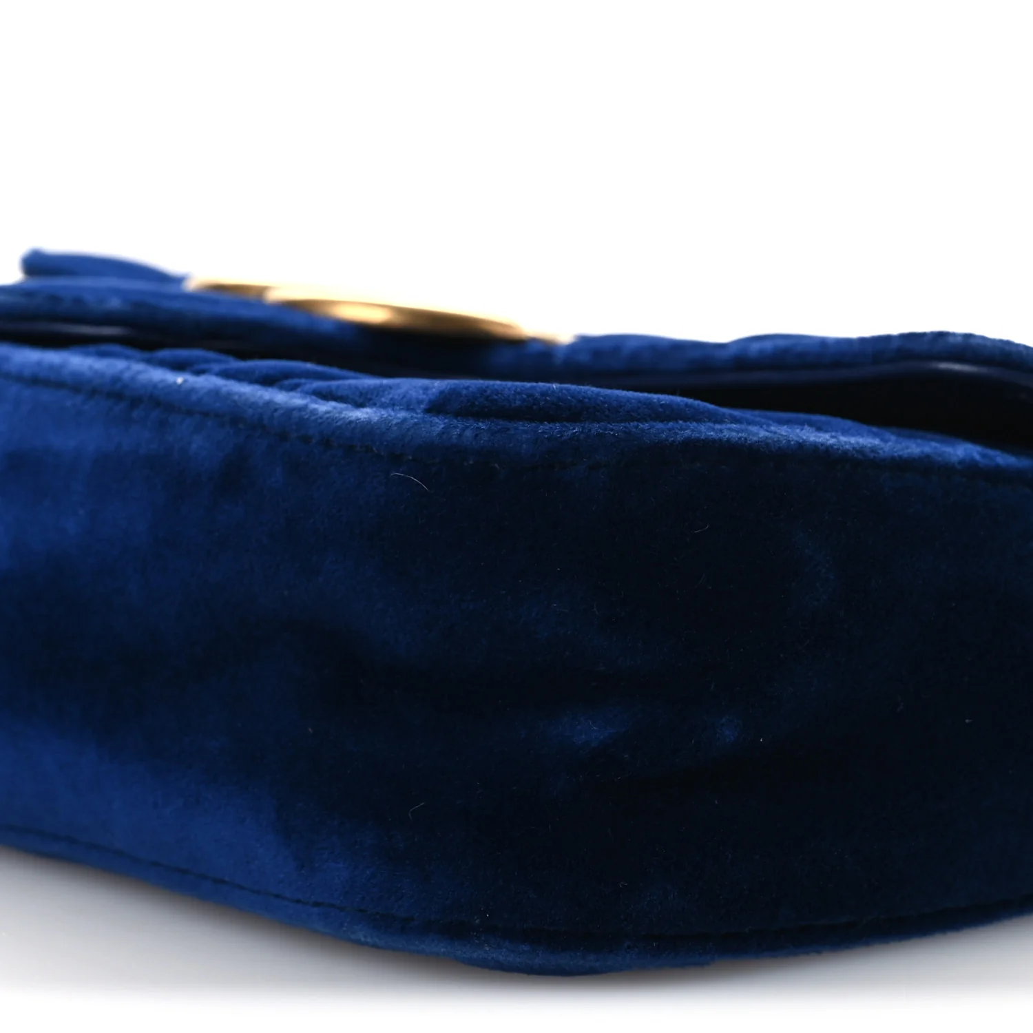 Velvet Matelasse Mini GG Marmont Shoulder Bag Cobalt Blue - Image 10