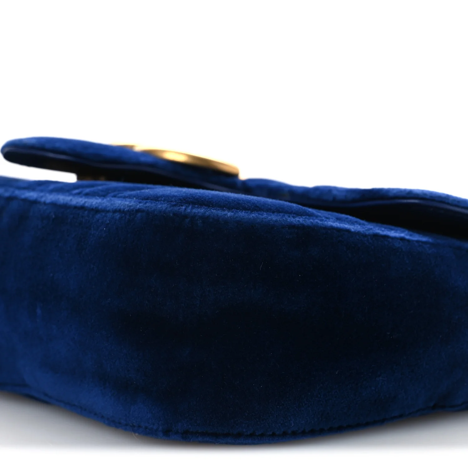 Velvet Matelasse Mini GG Marmont Shoulder Bag Cobalt Blue - Image 10