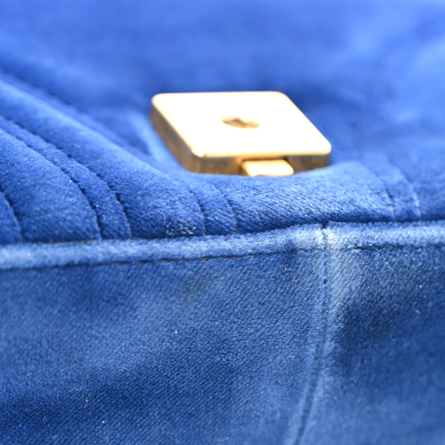 Velvet Matelasse Mini GG Marmont Shoulder Bag Cobalt Blue - Image 13