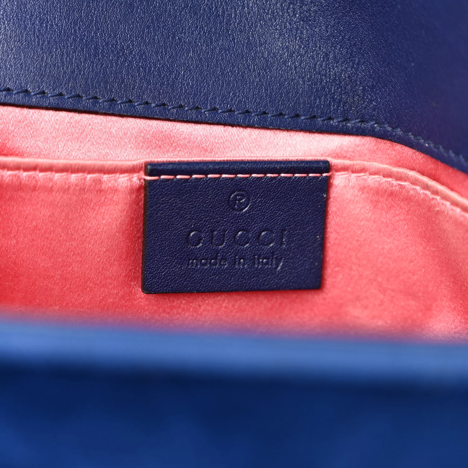 Velvet Matelasse Mini GG Marmont Shoulder Bag Cobalt Blue - Image 6