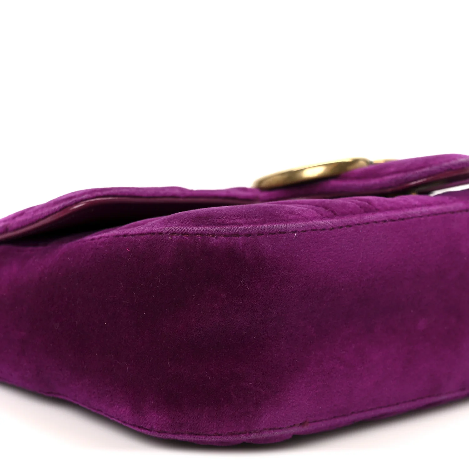 Velvet Matelasse Mini GG Marmont Shoulder Bag Fuchsia Violet Cyclamen - Image 10