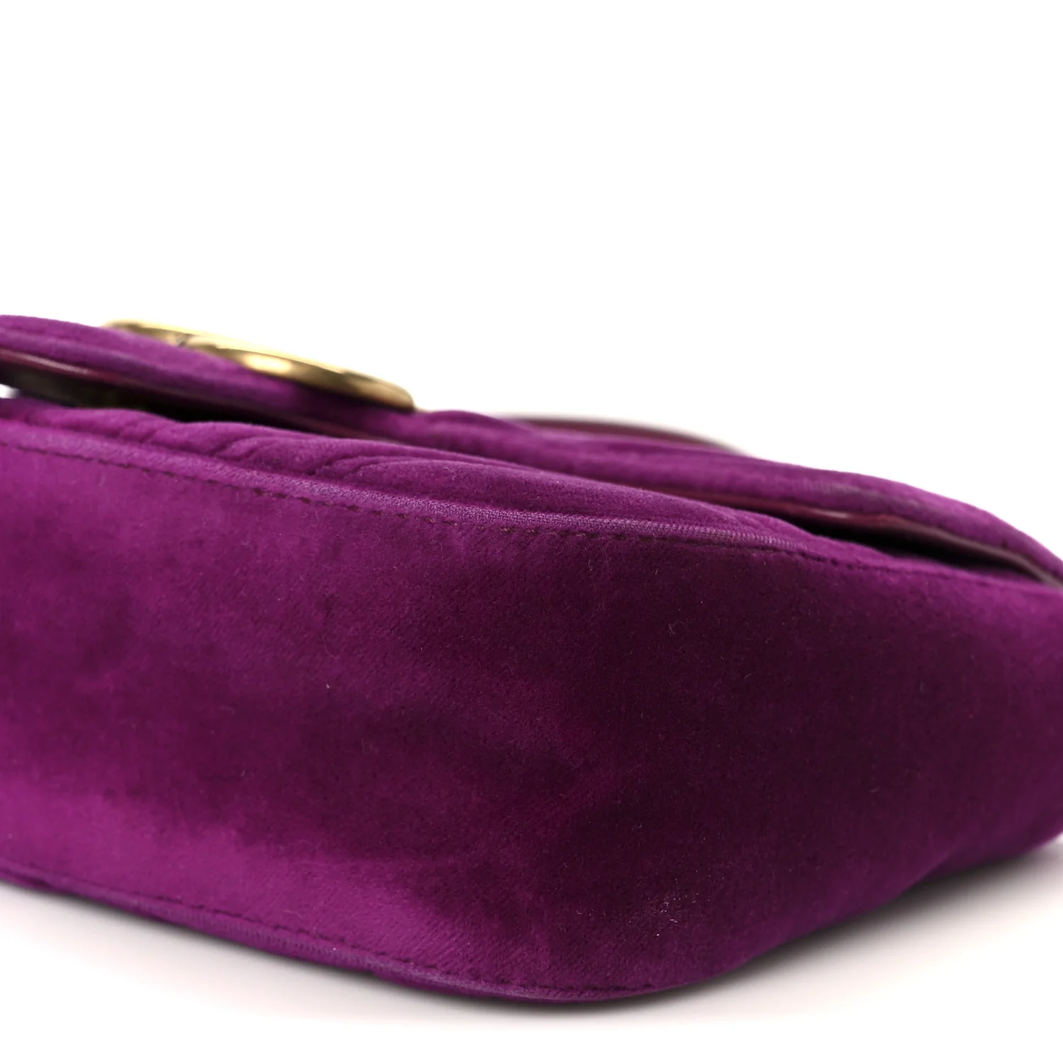 Velvet Matelasse Mini GG Marmont Shoulder Bag Fuchsia Violet Cyclamen - Image 11