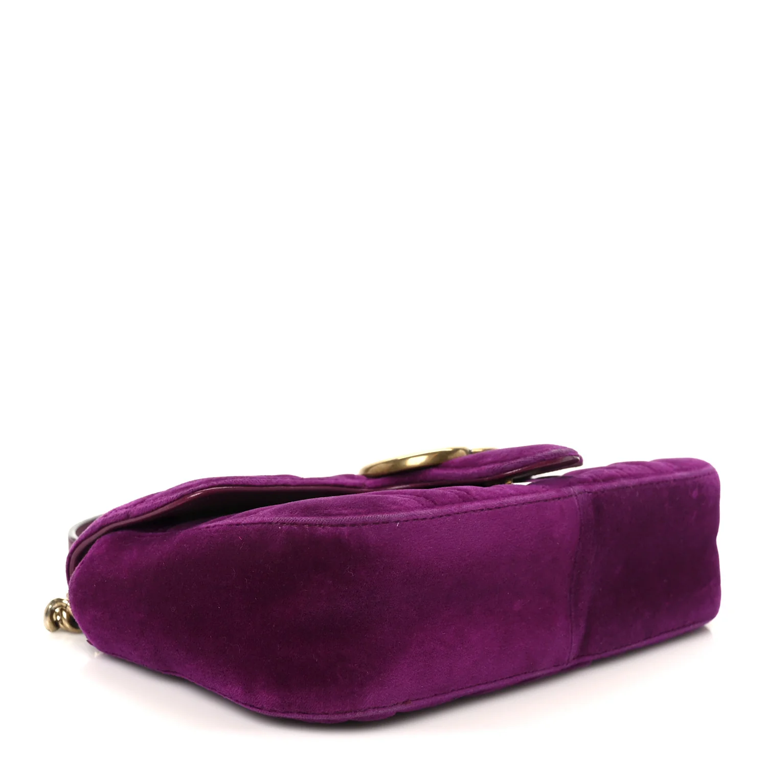 Velvet Matelasse Mini GG Marmont Shoulder Bag Fuchsia Violet Cyclamen - Image 4