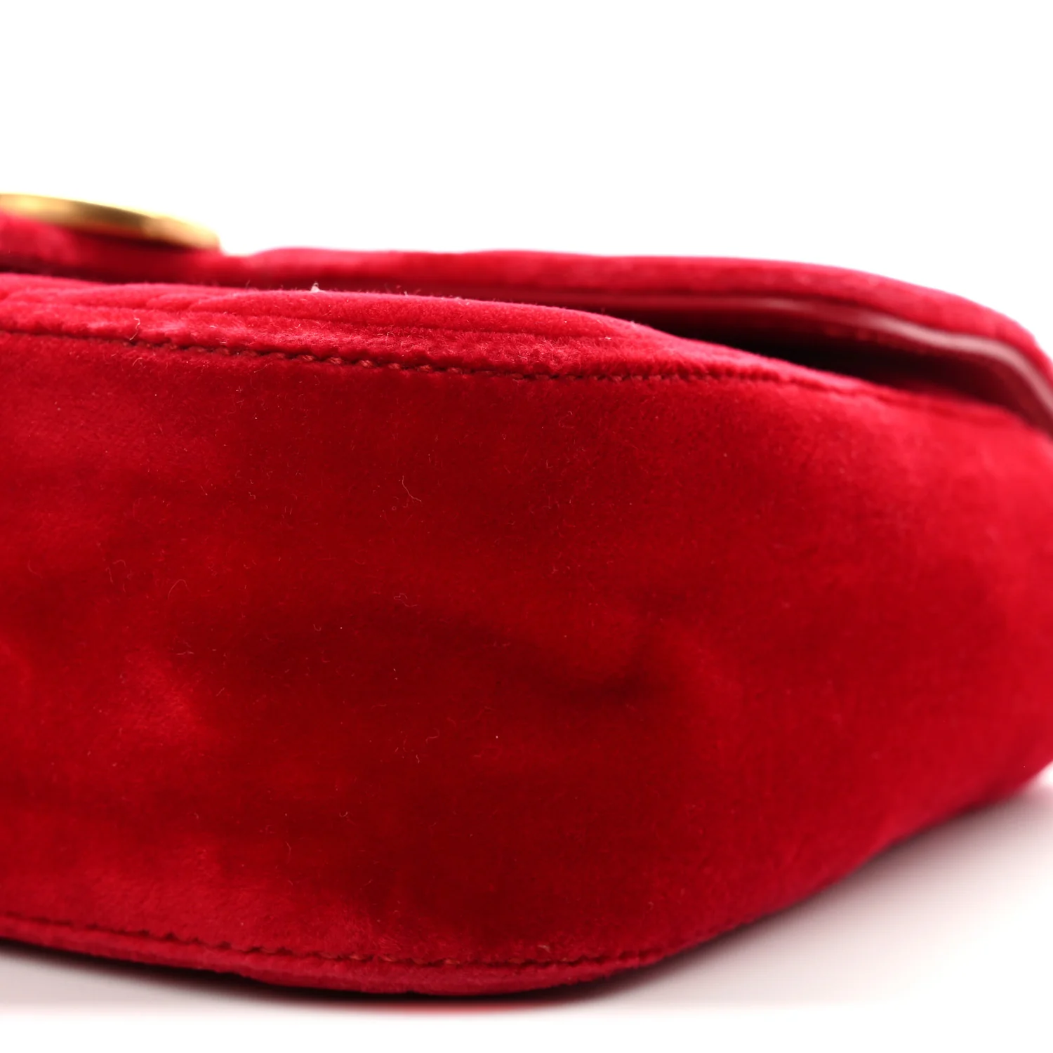Velvet Matelasse Mini GG Marmont Shoulder Bag Hibiscus Red - Image 10