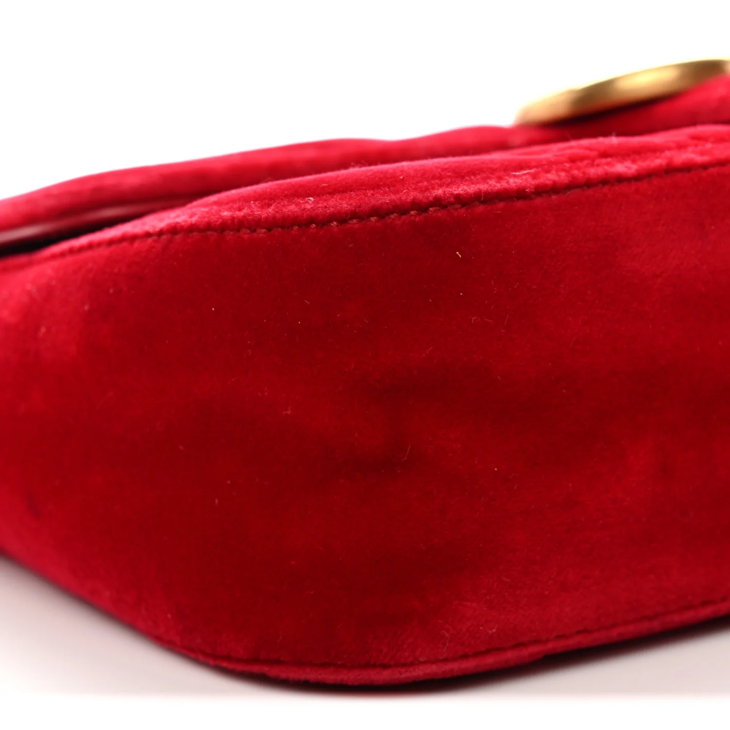Velvet Matelasse Mini GG Marmont Shoulder Bag Hibiscus Red - Image 9