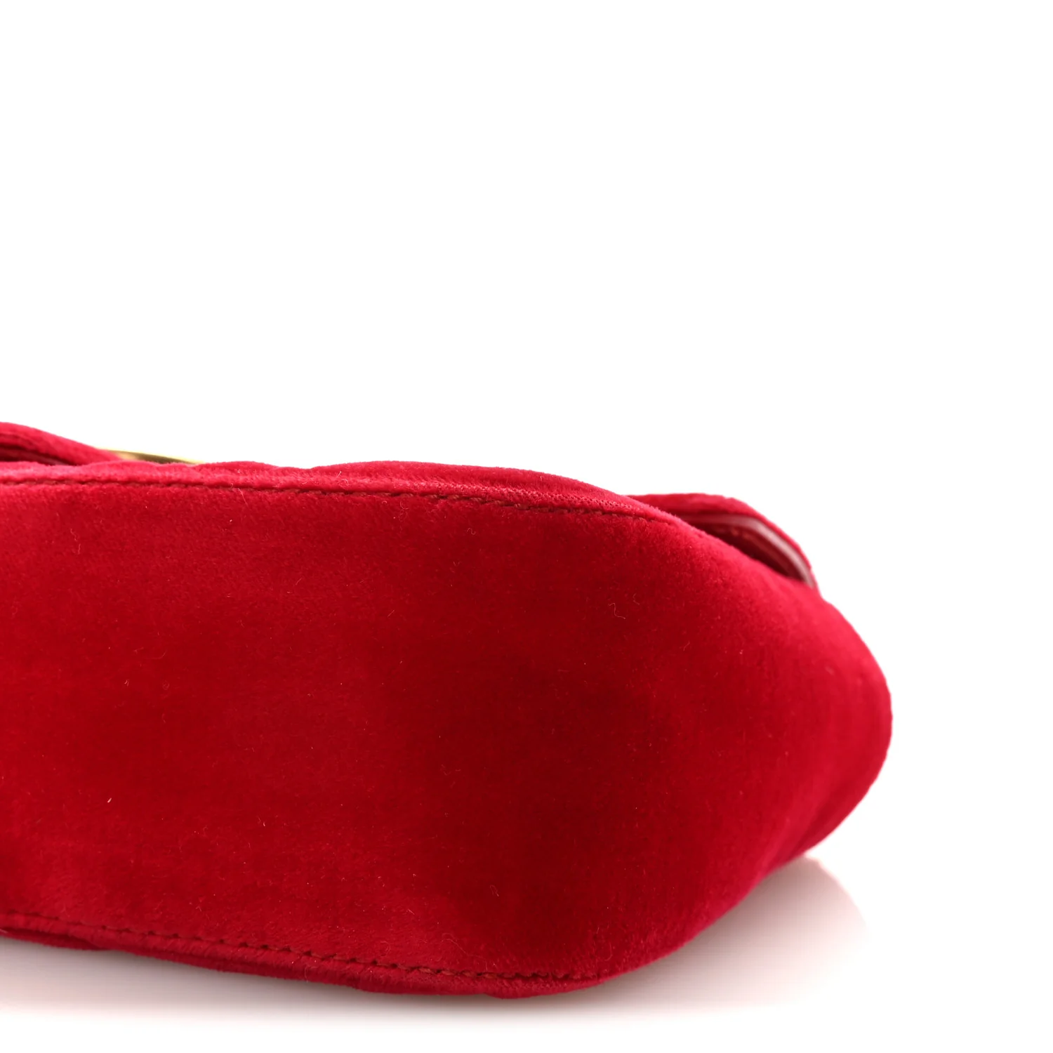Velvet Matelasse Mini GG Marmont Shoulder Bag Hibiscus Red - Image 10