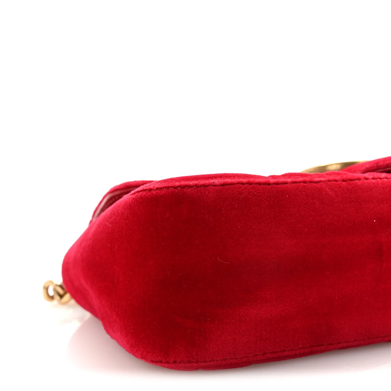 Velvet Matelasse Mini GG Marmont Shoulder Bag Hibiscus Red - Image 9