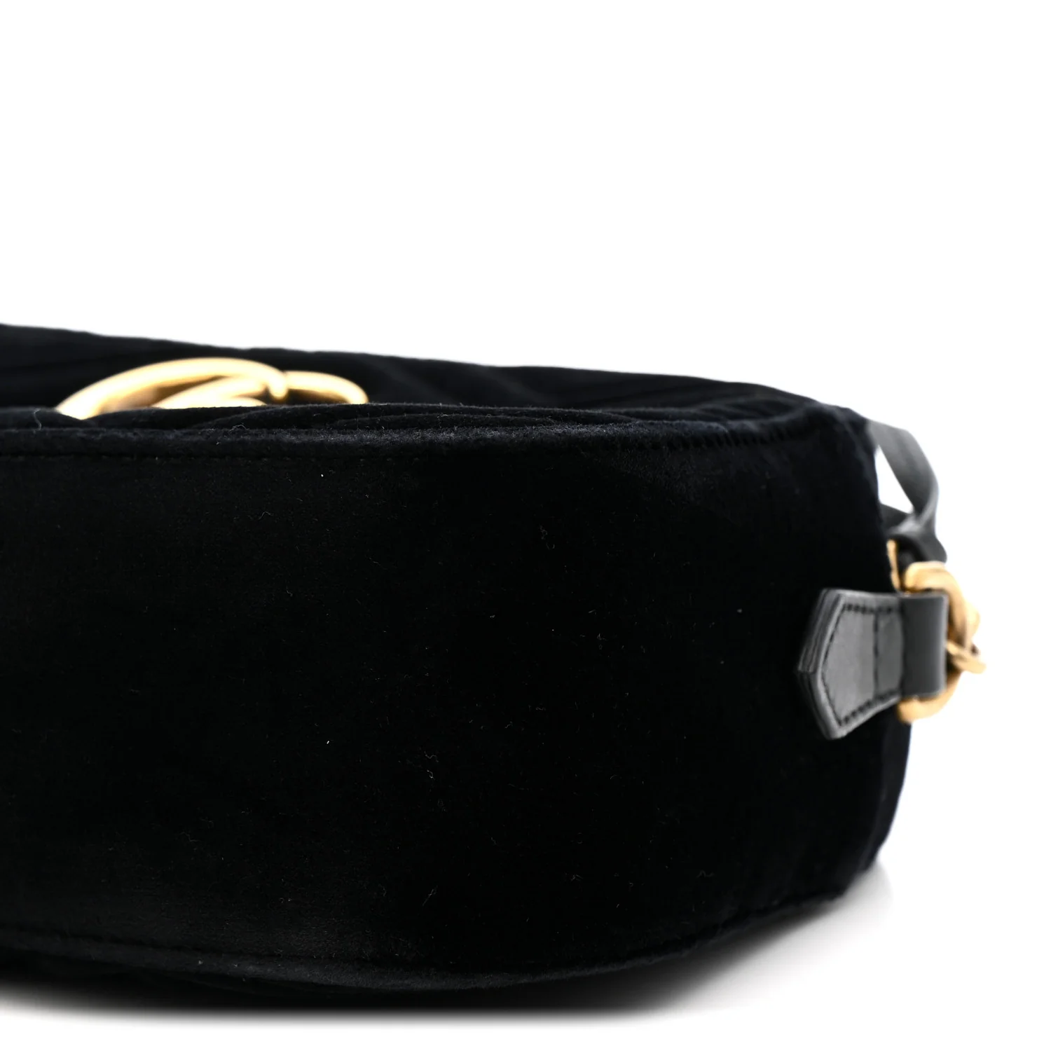 Velvet Matelasse Small GG Marmont Chain Shoulder Bag Black - Image 11