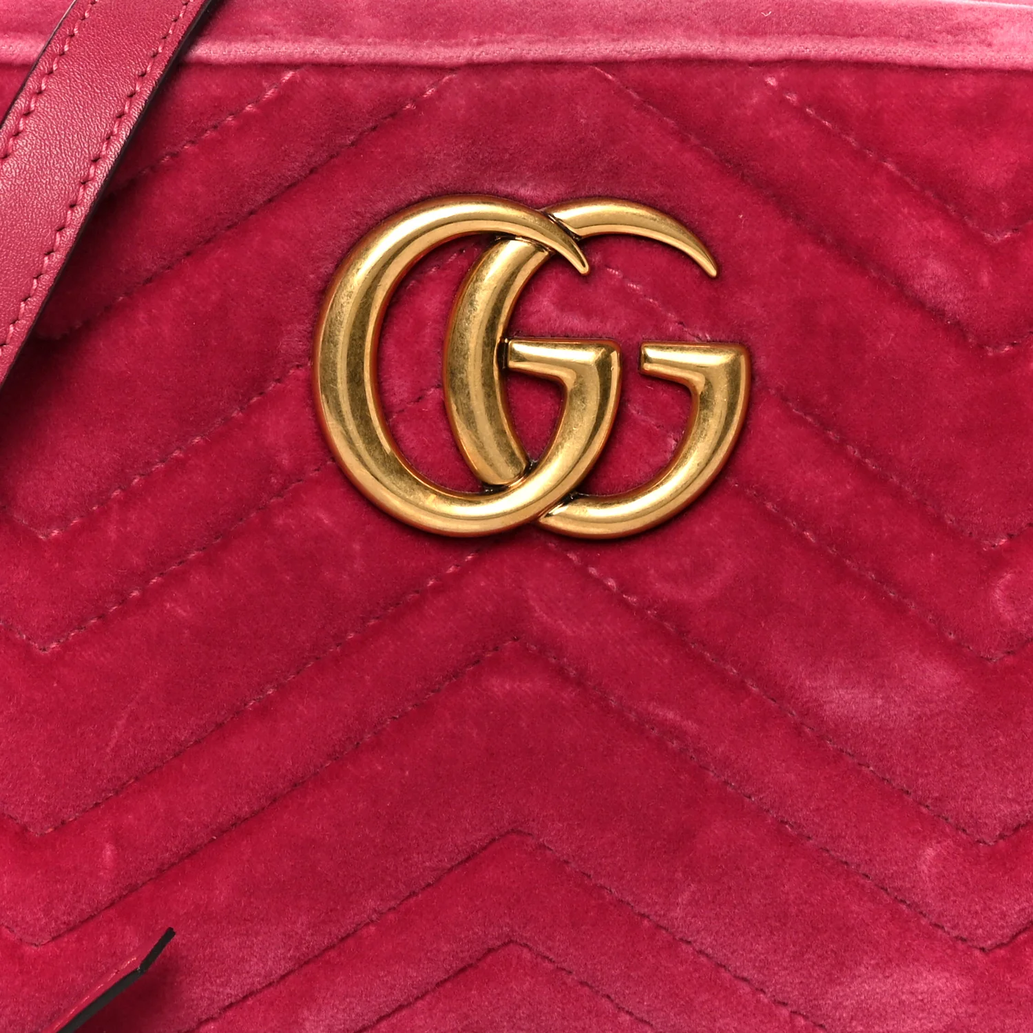 Velvet Matelasse Small GG Marmont Chain Shoulder Bag Light Raspberry Rose - Image 9