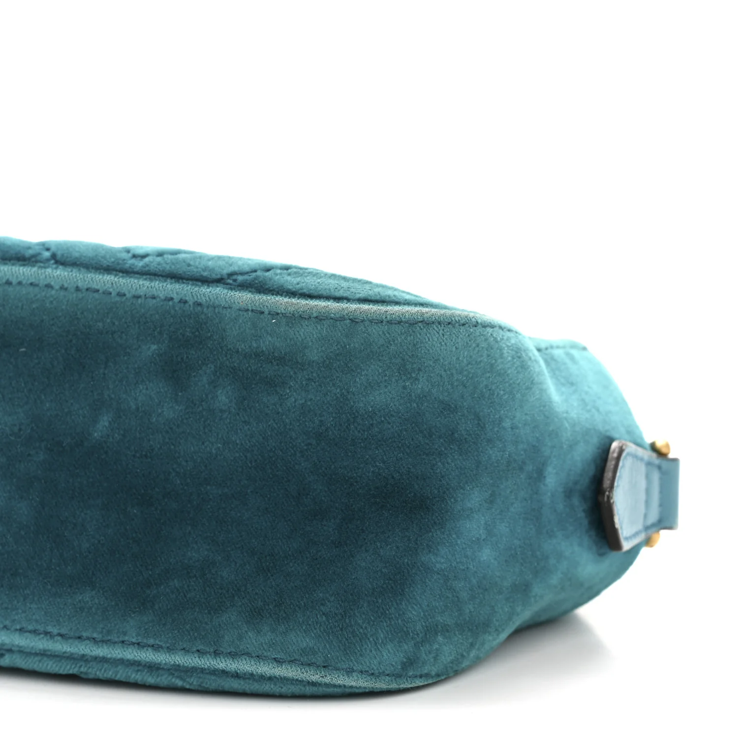 Velvet Matelasse Small GG Marmont Chain Shoulder Bag Pavone Cyan - Image 10