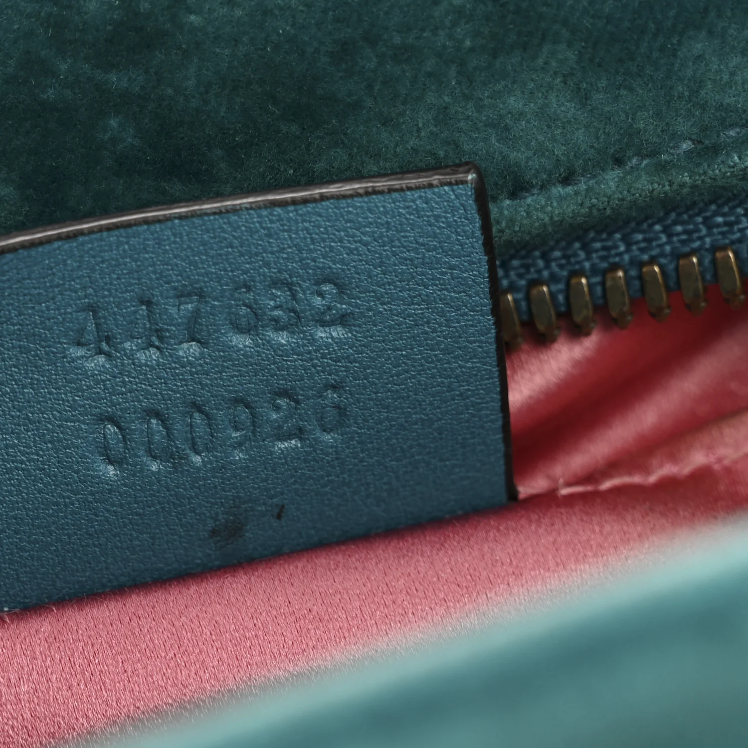Velvet Matelasse Small GG Marmont Chain Shoulder Bag Pavone Cyan - Image 7