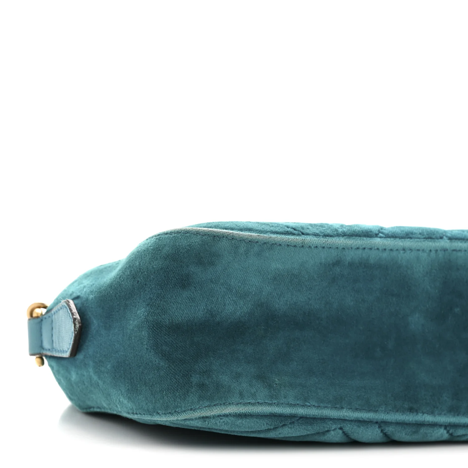 Velvet Matelasse Small GG Marmont Chain Shoulder Bag Pavone Cyan - Image 9