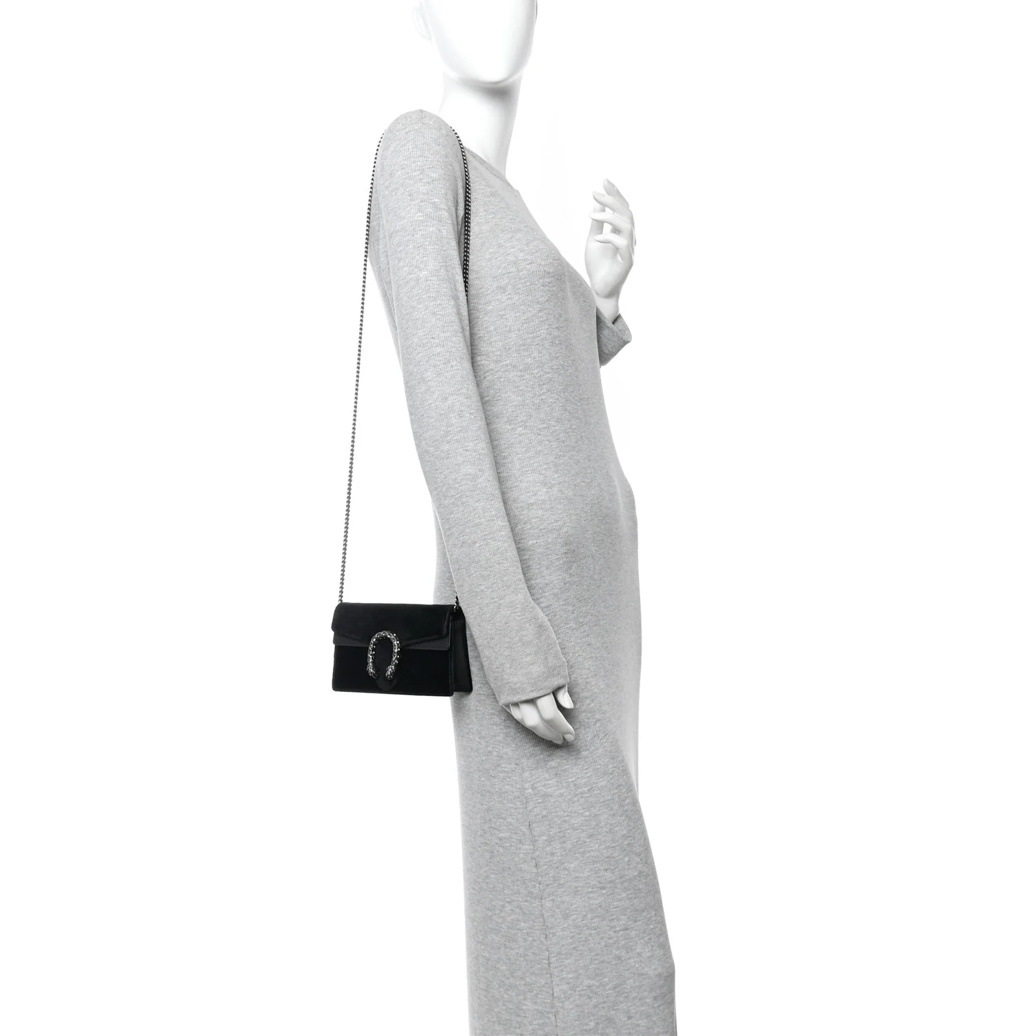 Velvet Super Mini Dionysus Shoulder Bag Black - Image 2