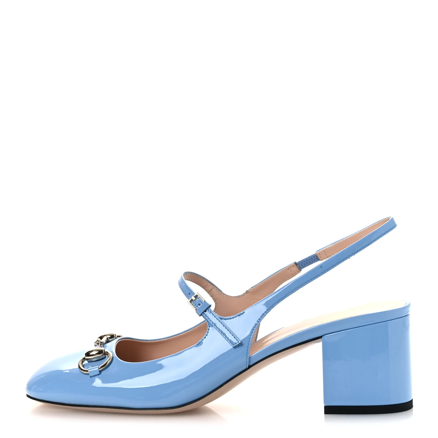 Vernice Crystal Horsebit Charlotte 42mm Slingback Pumps 40.5 Glacial Blue