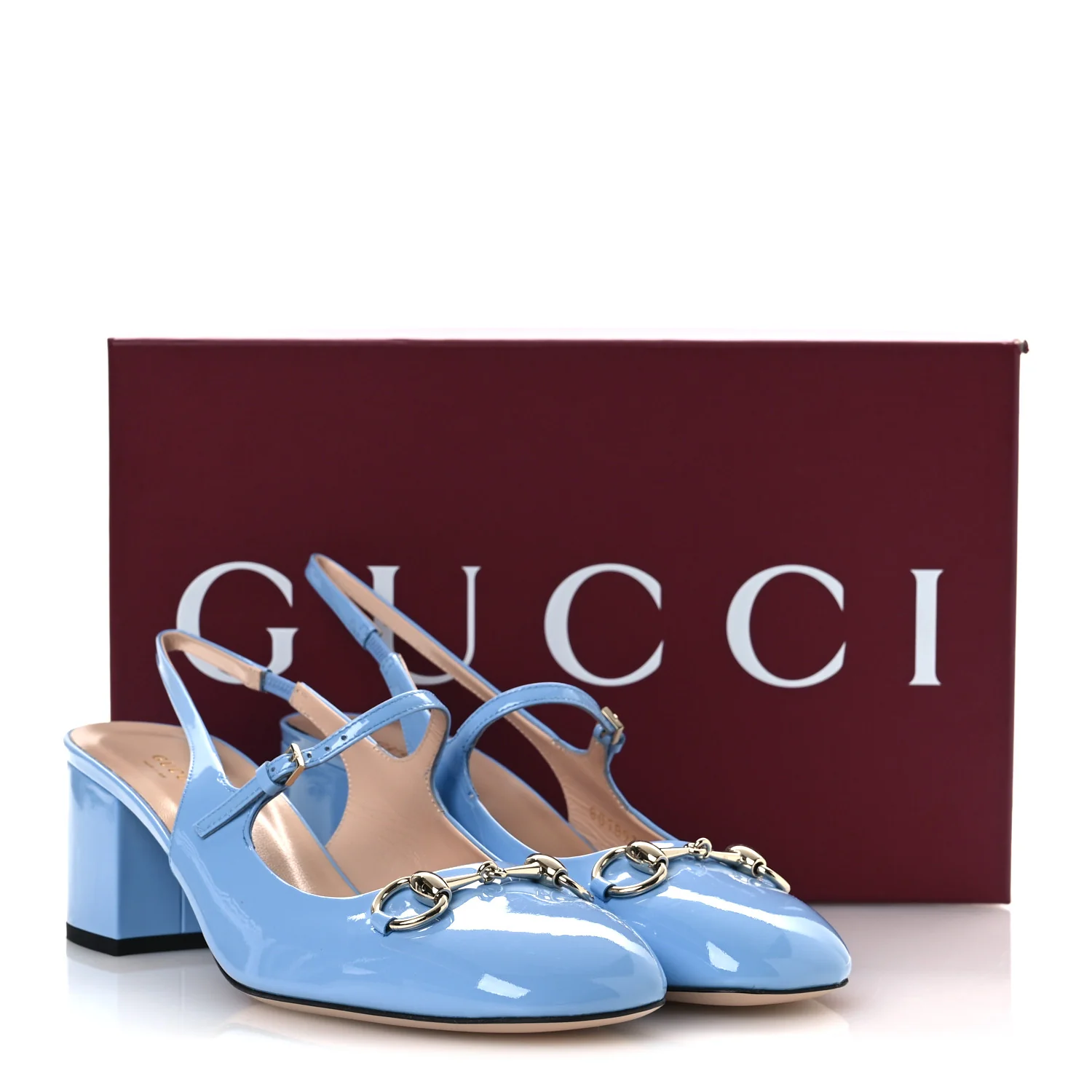 Vernice Crystal Horsebit Charlotte 42mm Slingback Pumps 40.5 Glacial Blue - Image 12