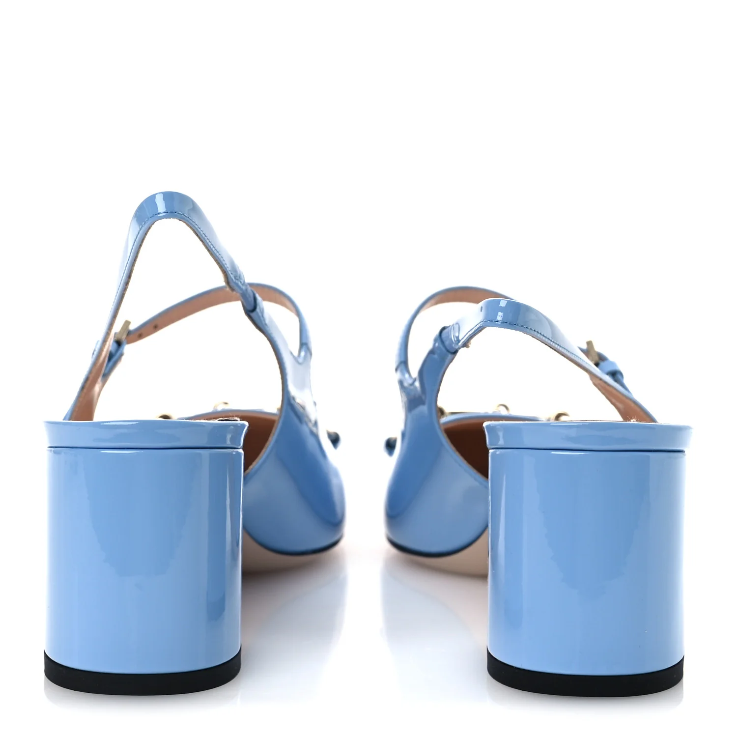 Vernice Crystal Horsebit Charlotte 42mm Slingback Pumps 40.5 Glacial Blue - Image 6