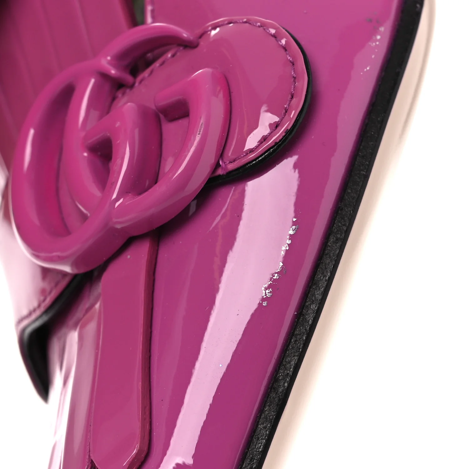 Vernice GG Marmont Fringe 50mm Loafer Pumps 39 Rododendro - Image 11