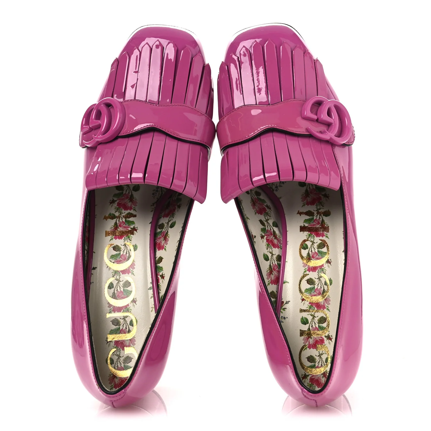 Vernice GG Marmont Fringe 50mm Loafer Pumps 39 Rododendro - Image 2