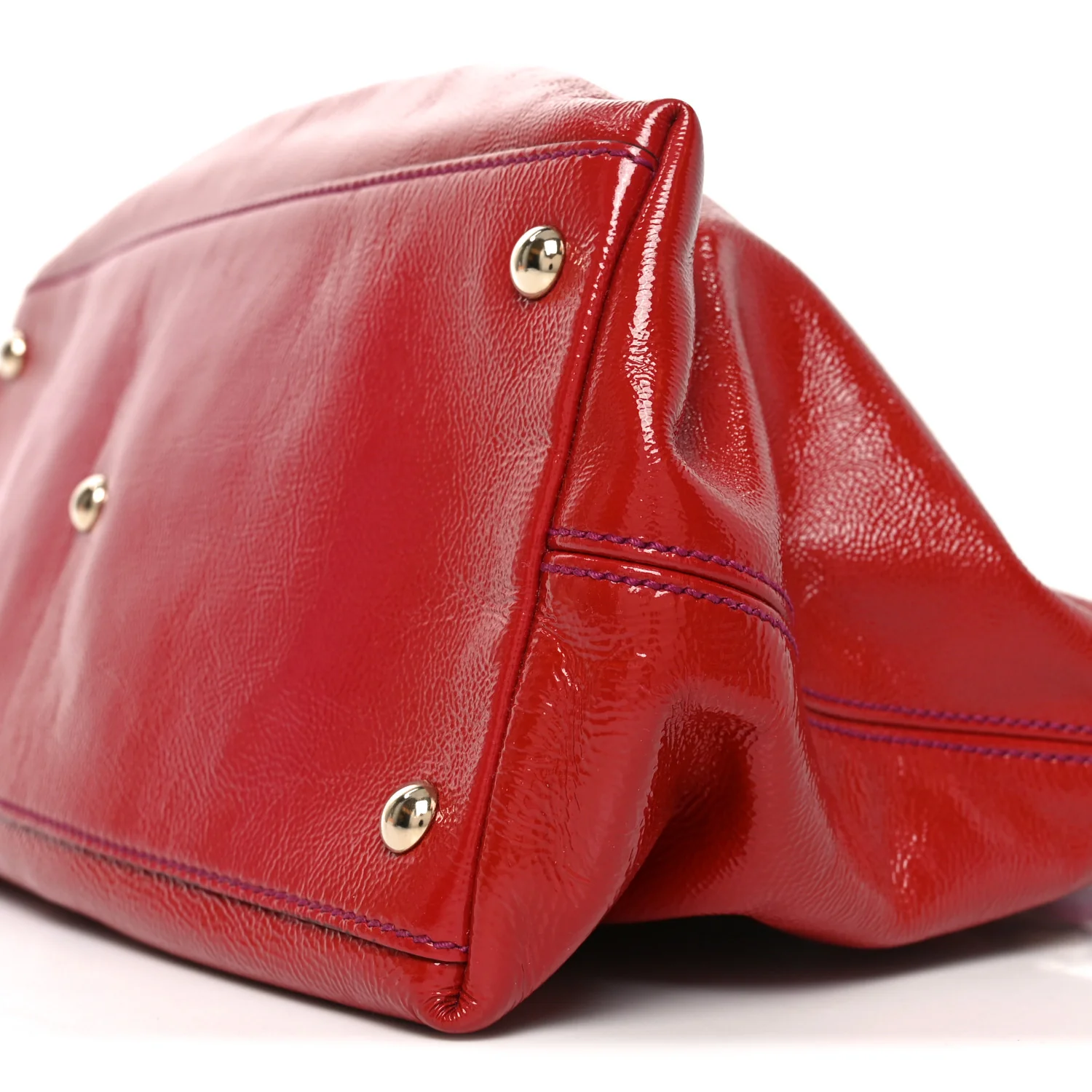 Vernice Naplack Small Soho Top Handle Satchel Uniform Red - Image 10