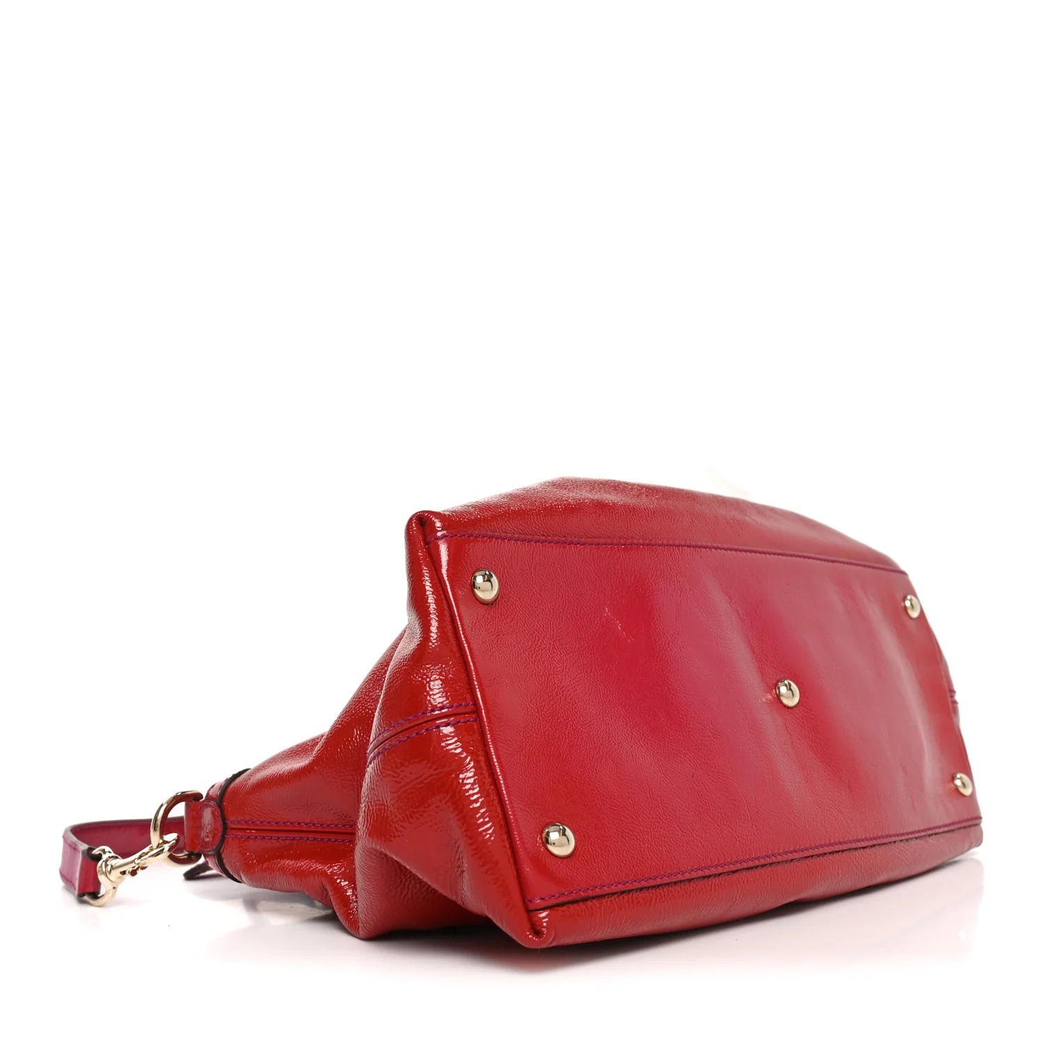 Vernice Naplack Small Soho Top Handle Satchel Uniform Red - Image 4