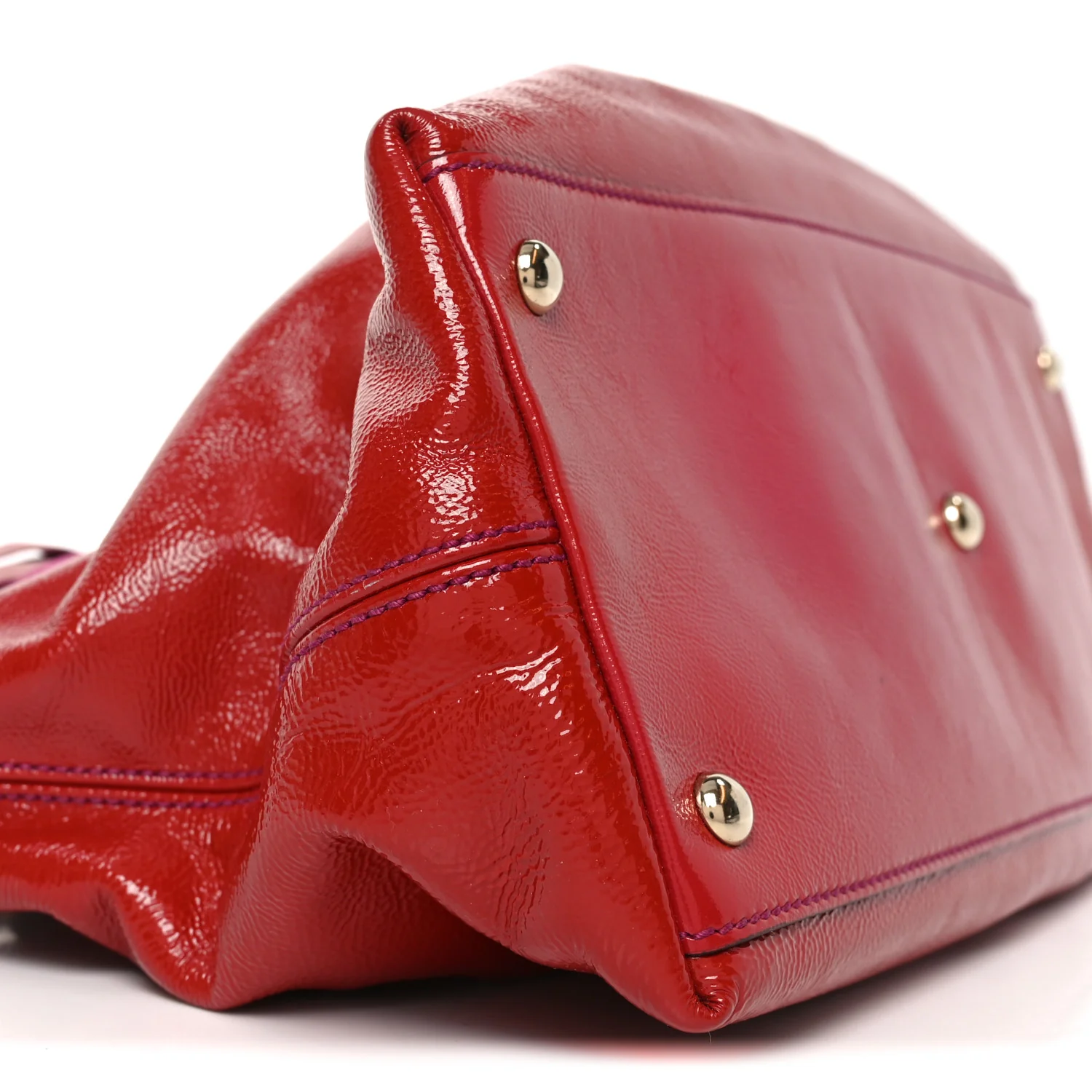 Vernice Naplack Small Soho Top Handle Satchel Uniform Red - Image 9