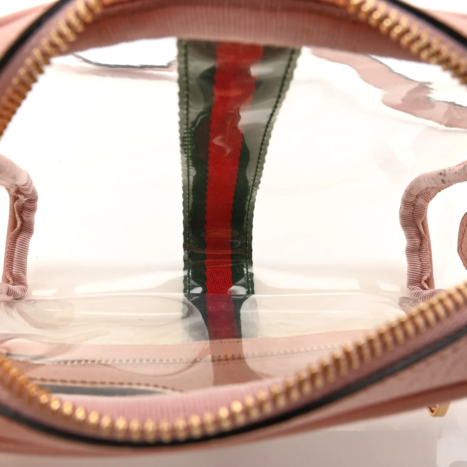 Vinyl Web Mini Ophidia Transparent Shoulder Bag Perfect Pink - Image 13