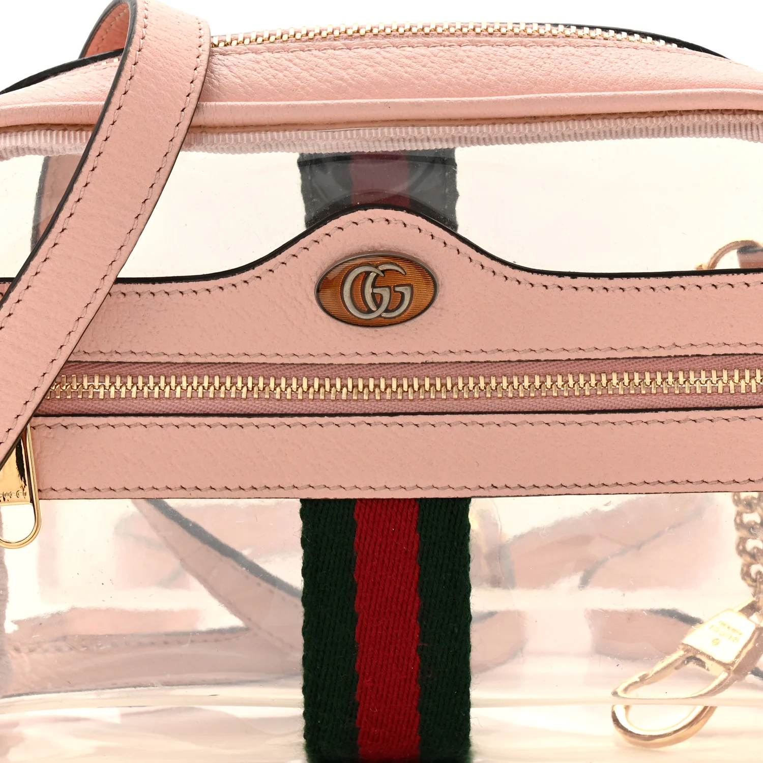 Vinyl Web Mini Ophidia Transparent Shoulder Bag Perfect Pink - Image 21
