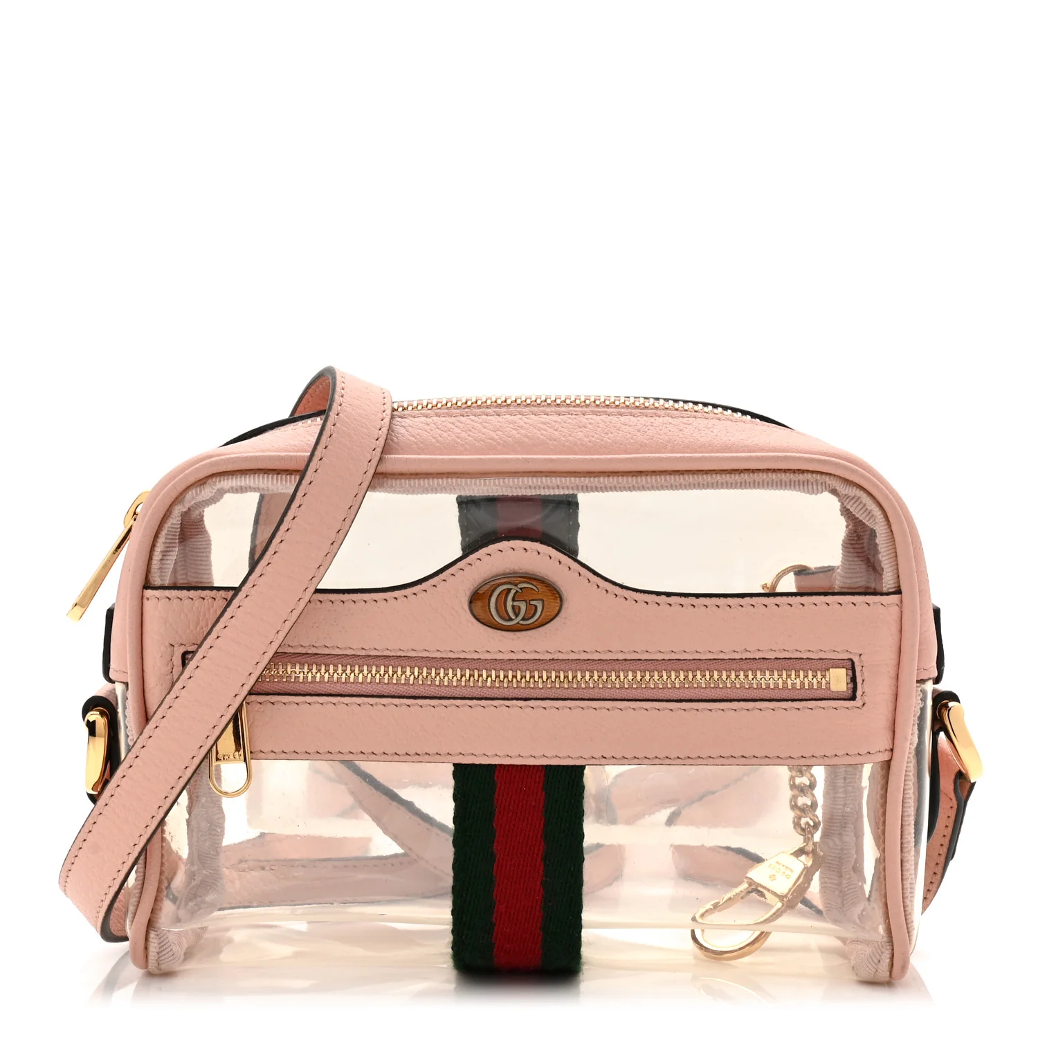 Vinyl Web Mini Ophidia Transparent Shoulder Bag Perfect Pink - Image 3